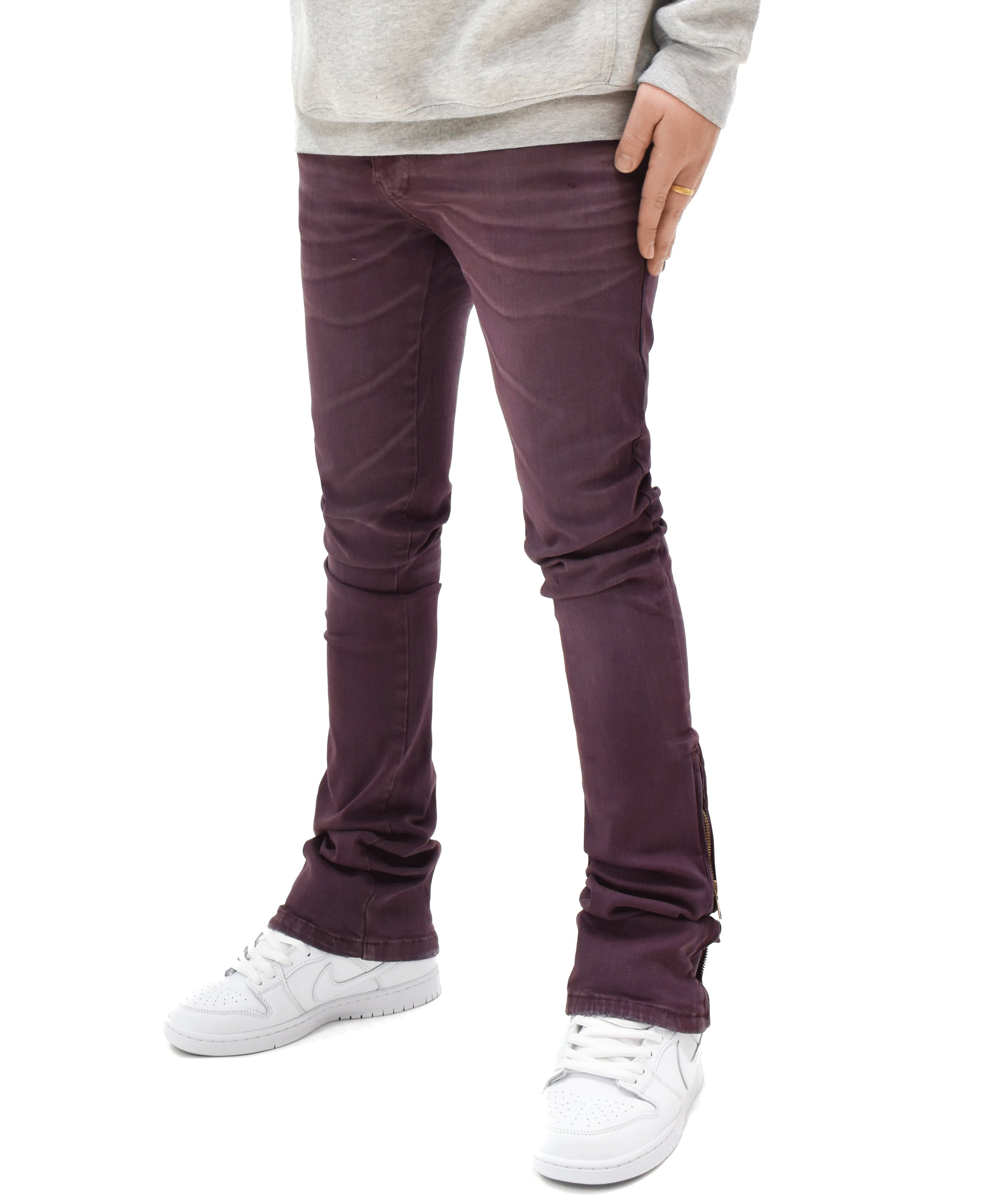 T2064 Zip Flared Denim