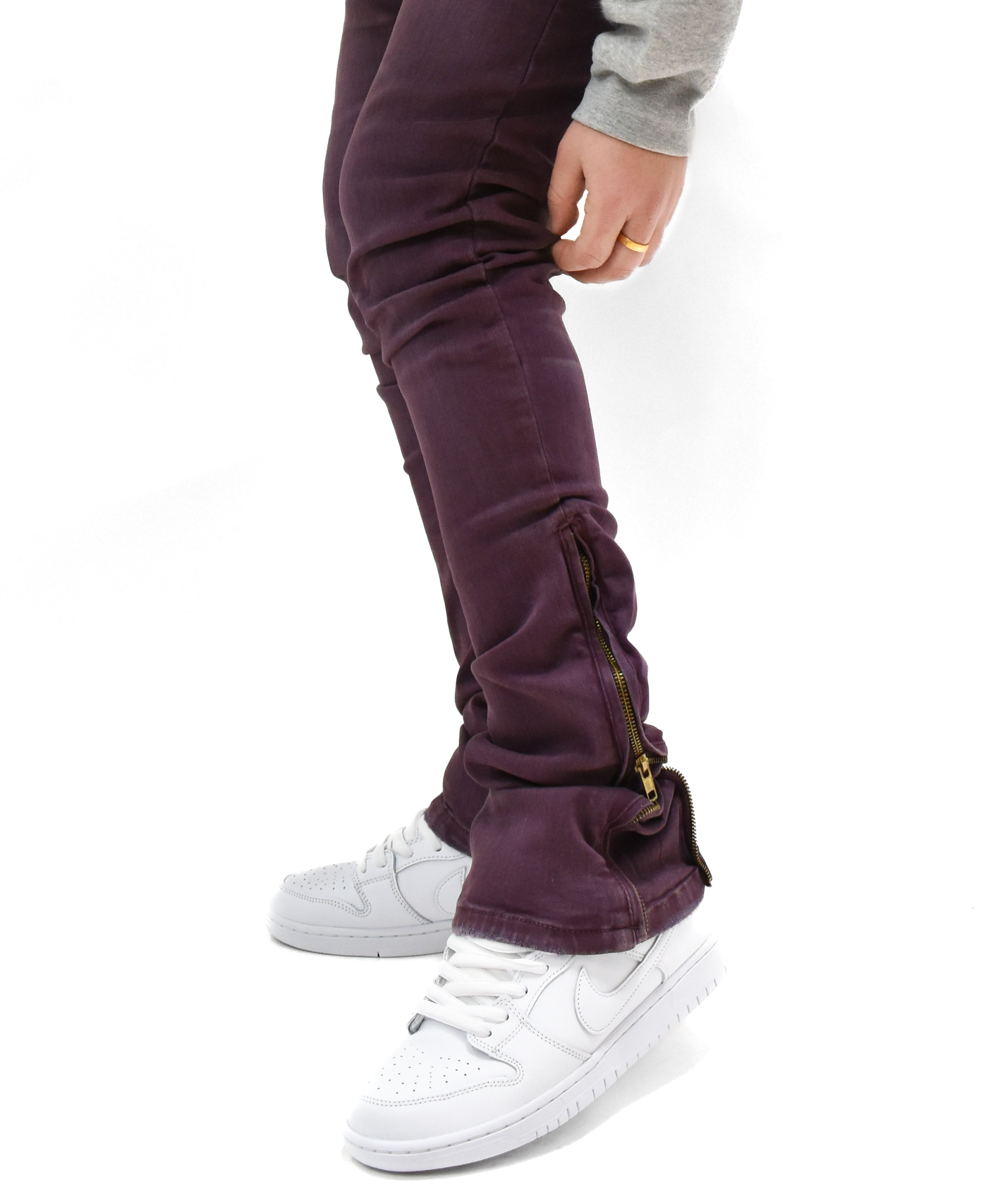 T2064 Zip Flared Denim