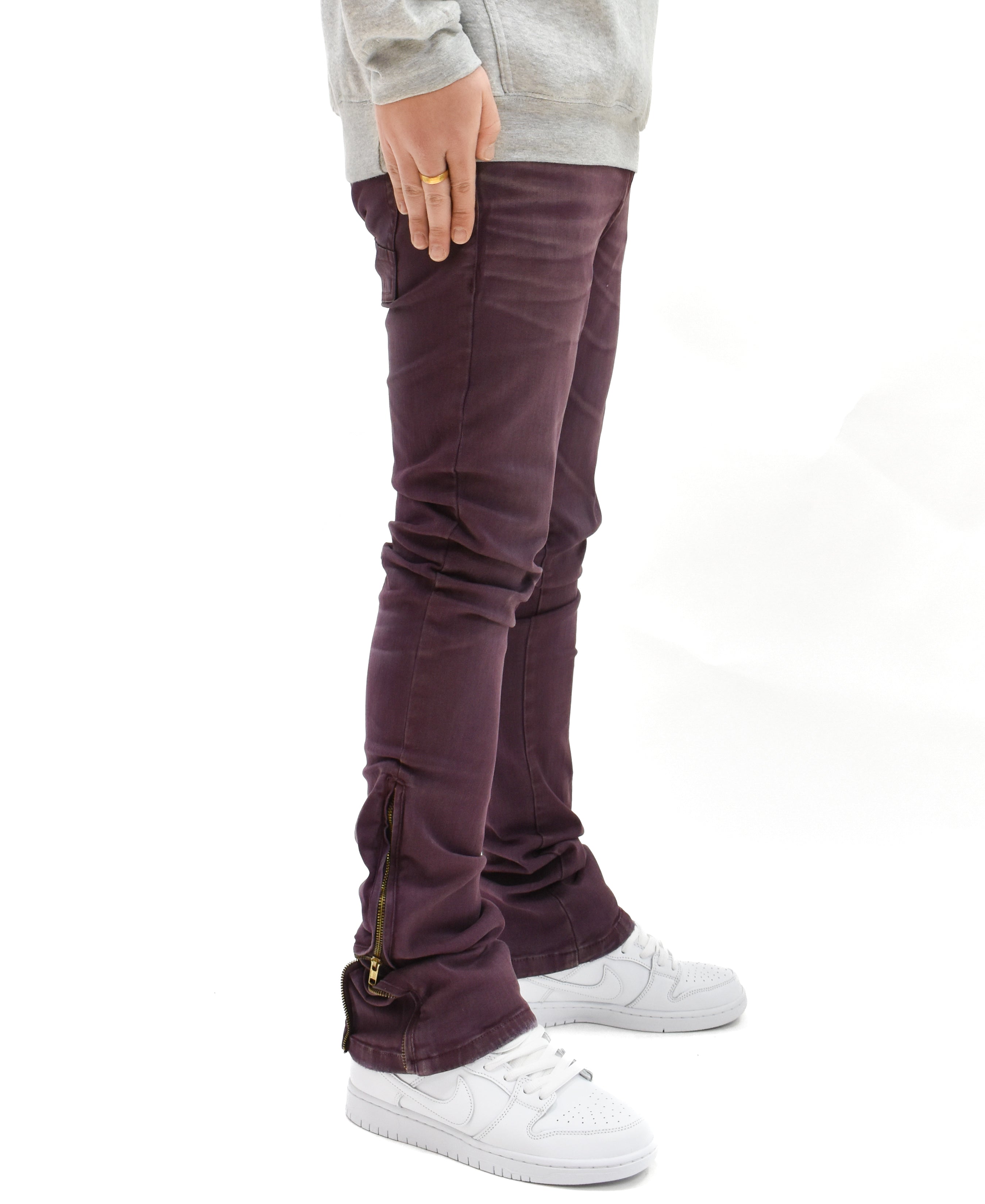 T2064 Zip Flared Denim