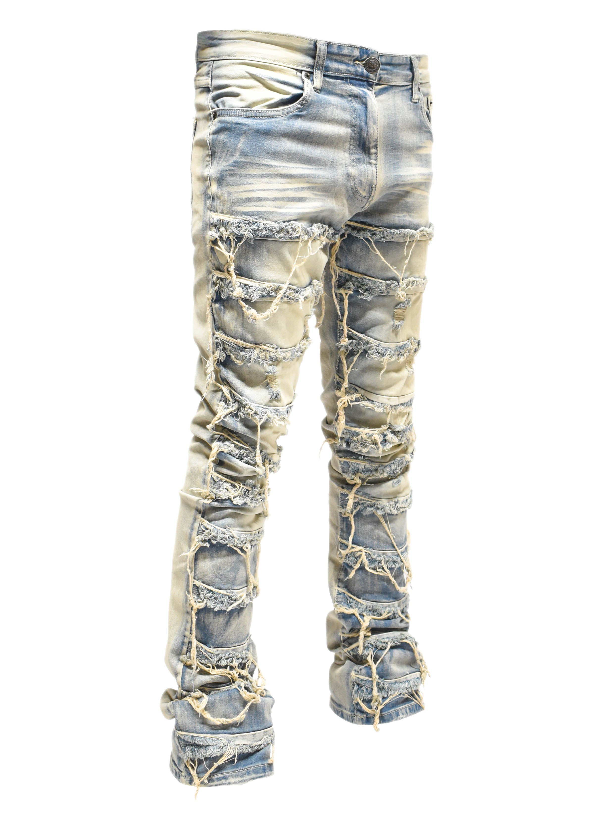 S3016 Distressed Stack Denim