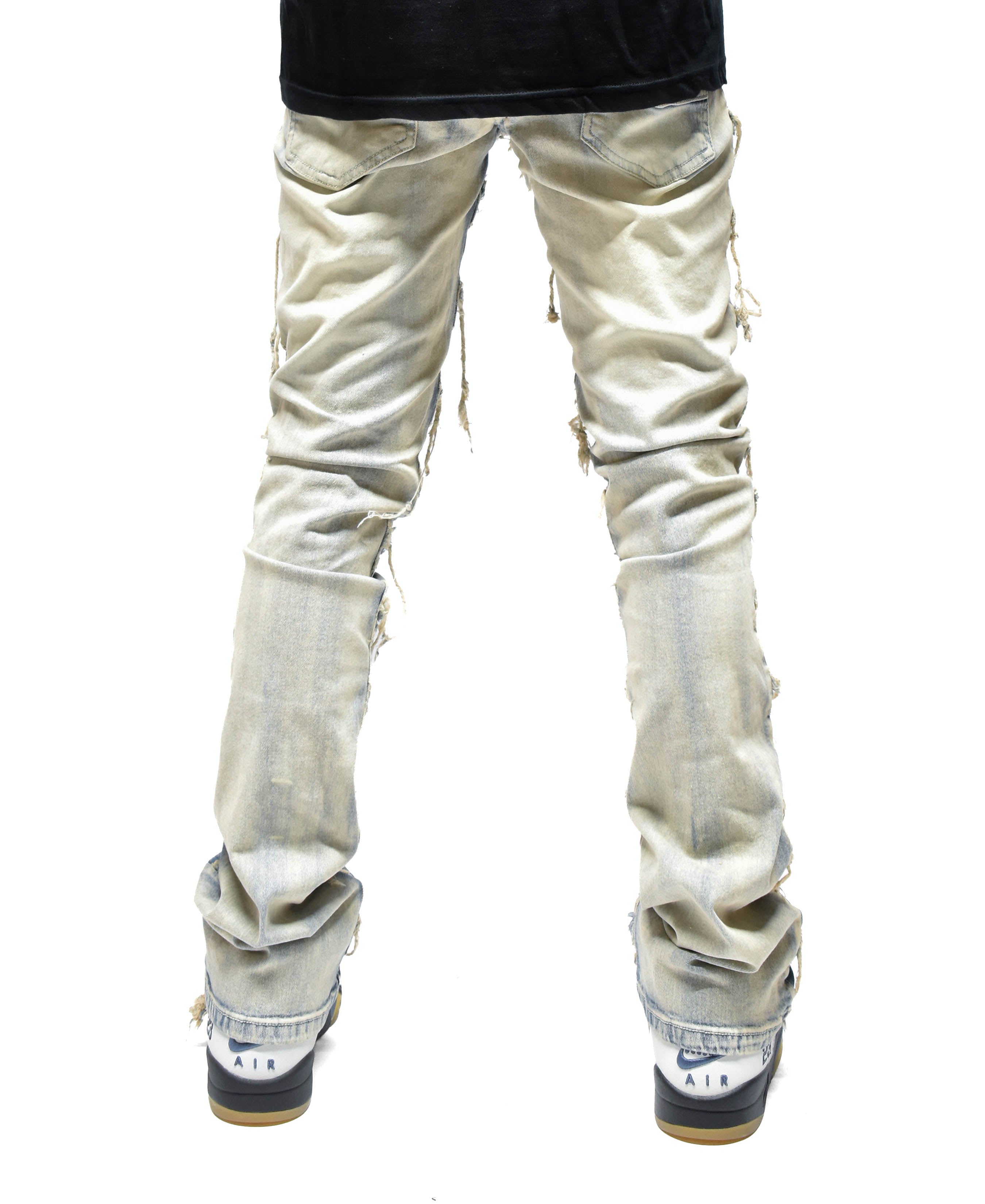 S3016 Distressed Stack Denim