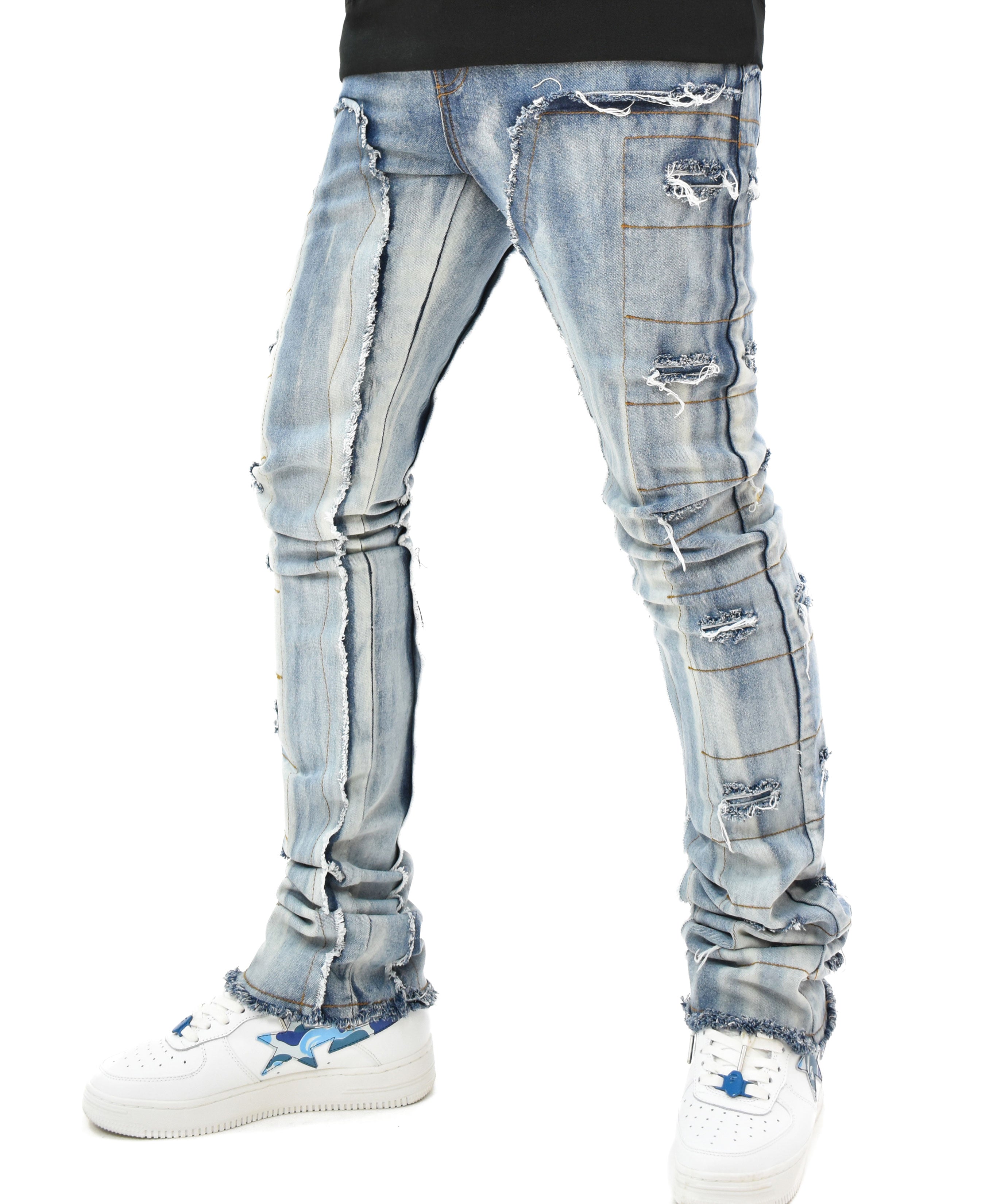 LV2300 Frayed Rip Denim