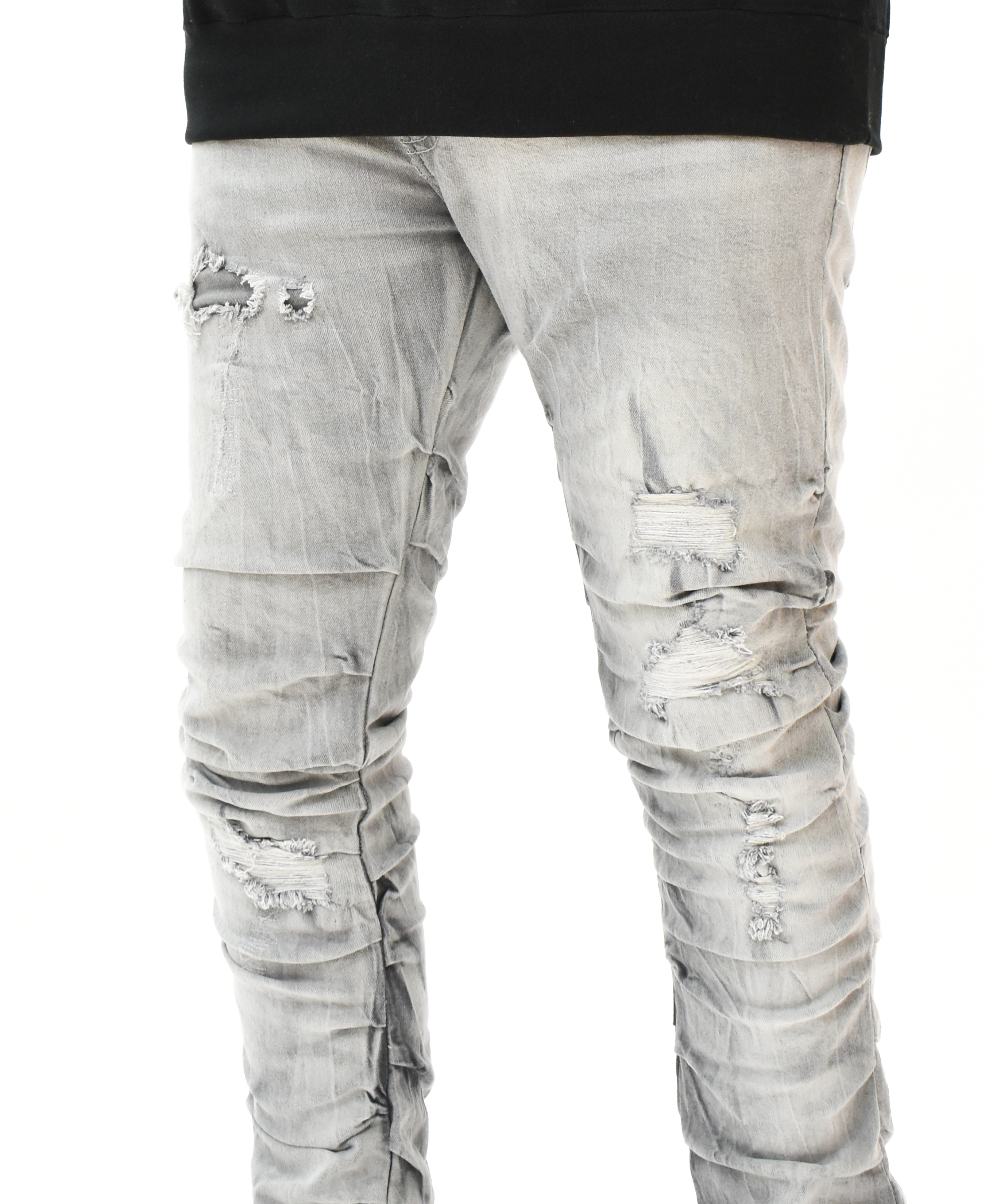 FW33873 Ruched Rip Denim