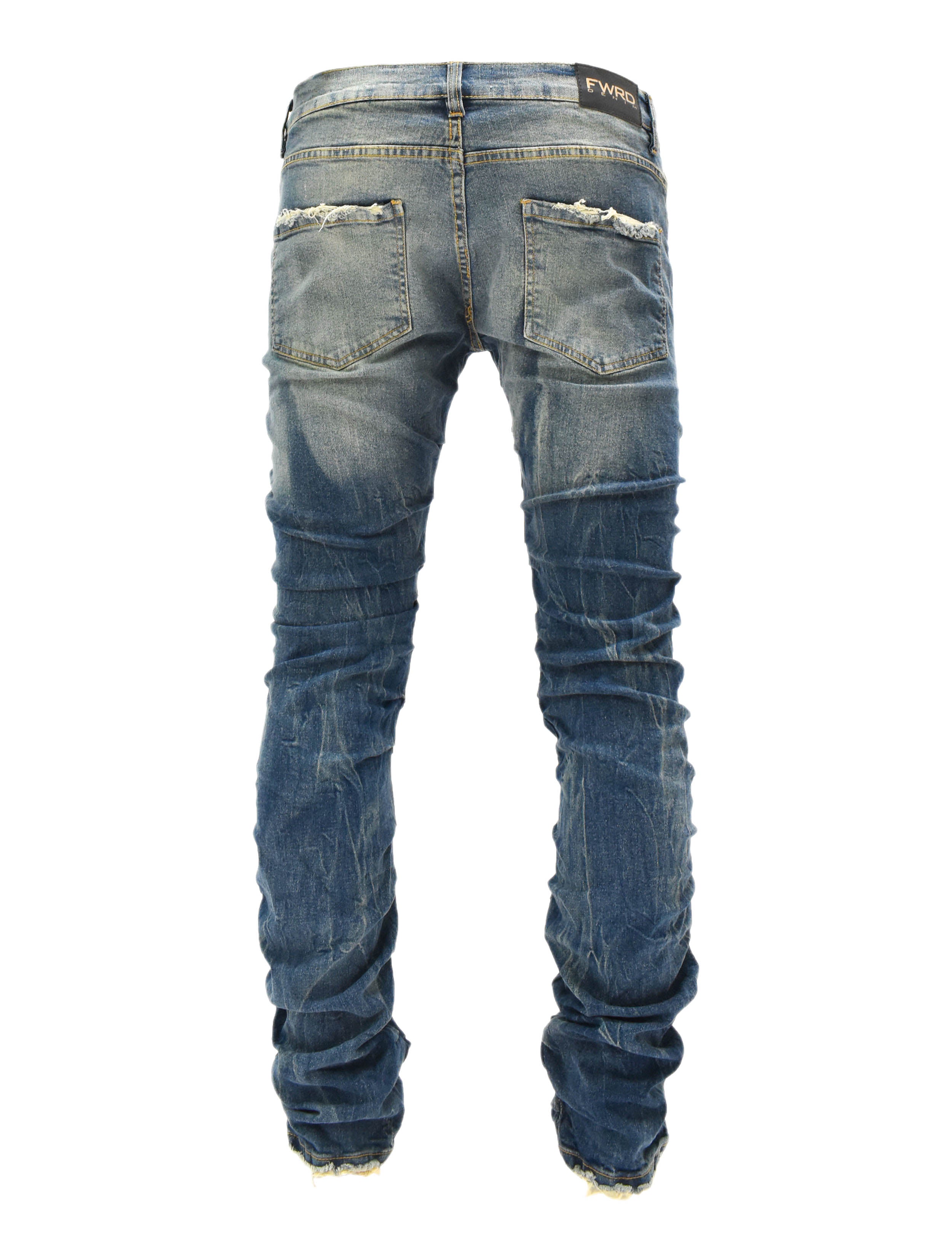 FW33873 Ruched Rip Denim