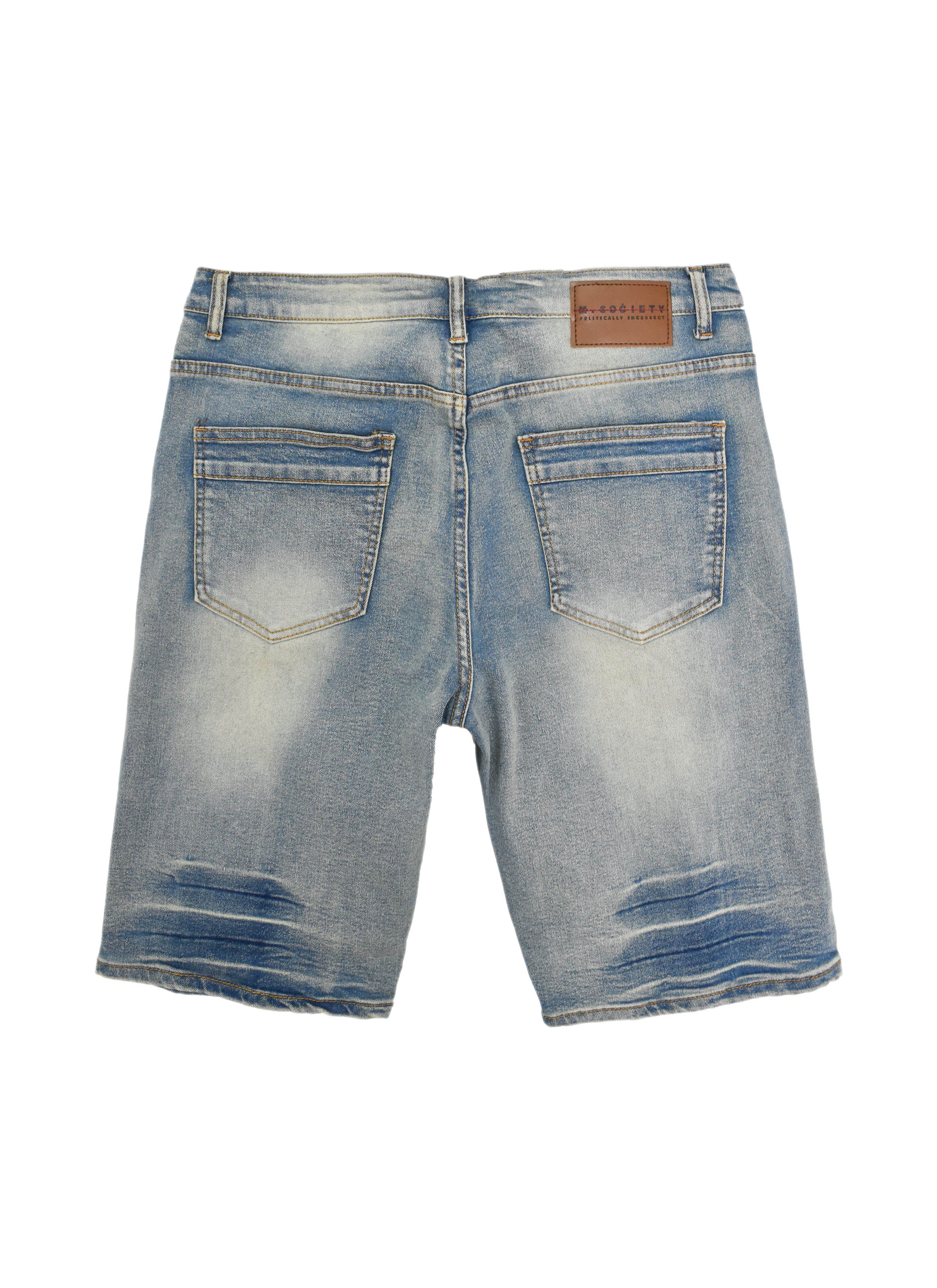 MS21513 Ripped Rhinestone Denim Shorts