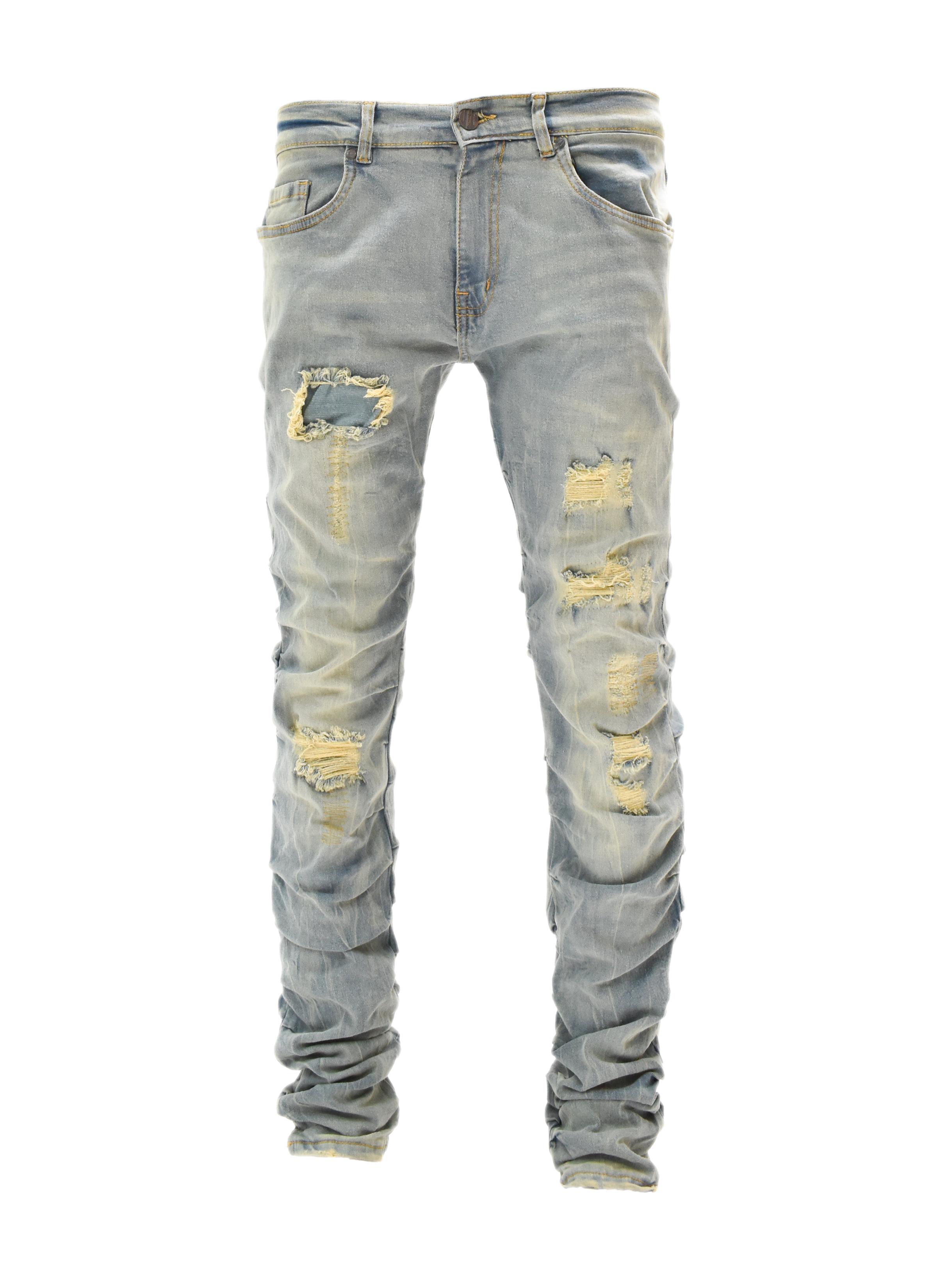 FW33873 Ruched Rip Denim