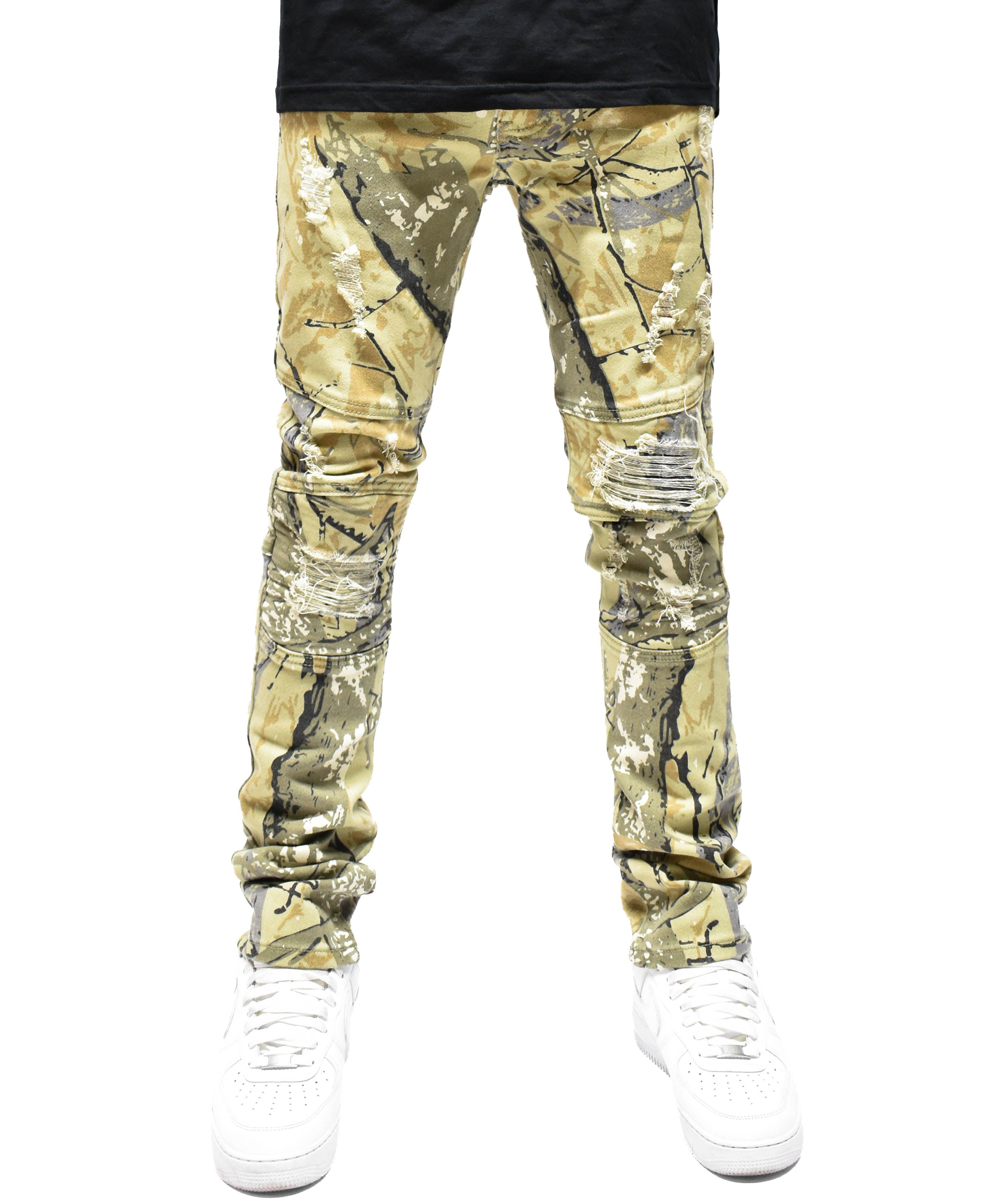 S4425 Ripped Camo Denim