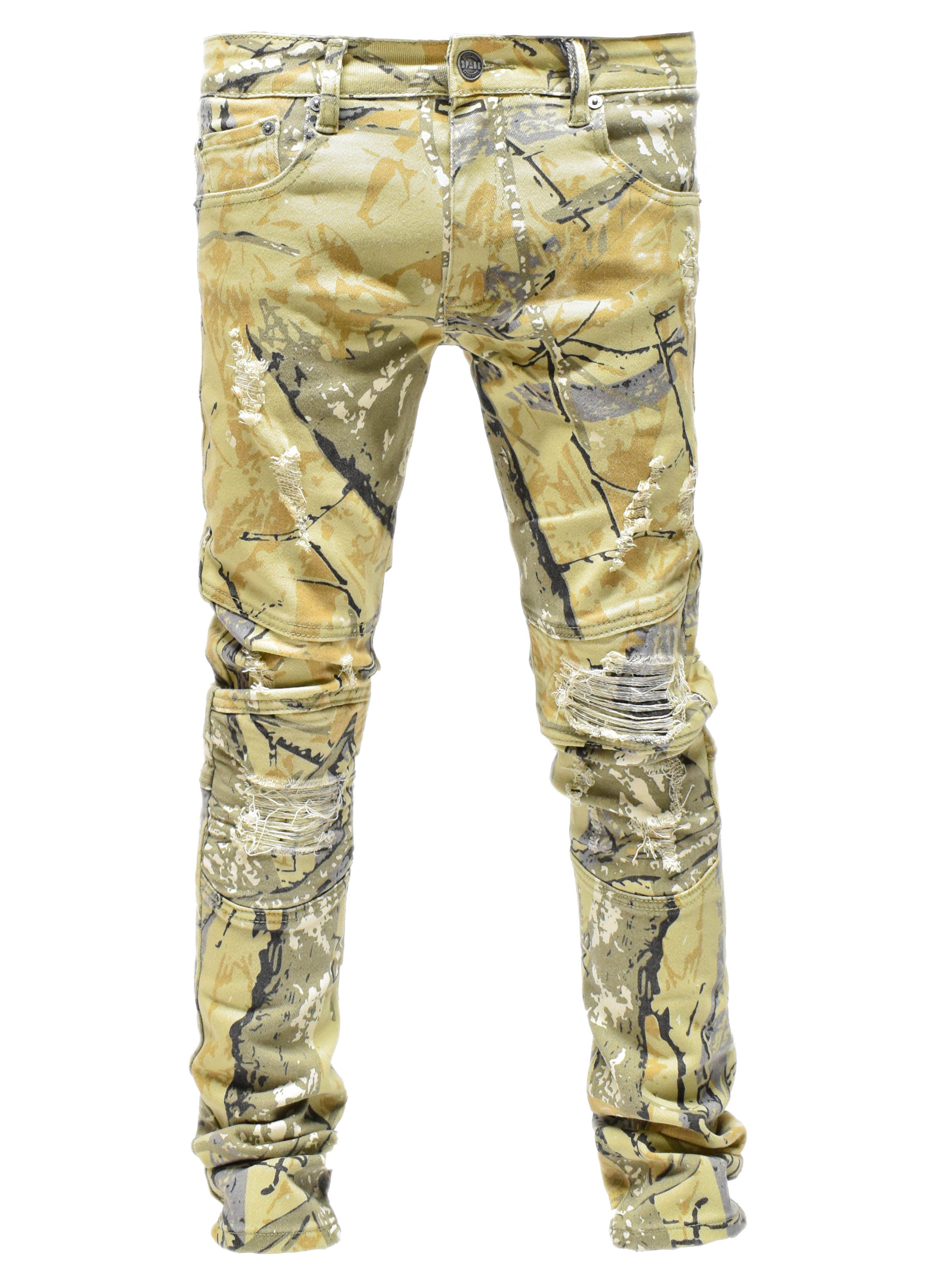 S4425 Ripped Camo Denim