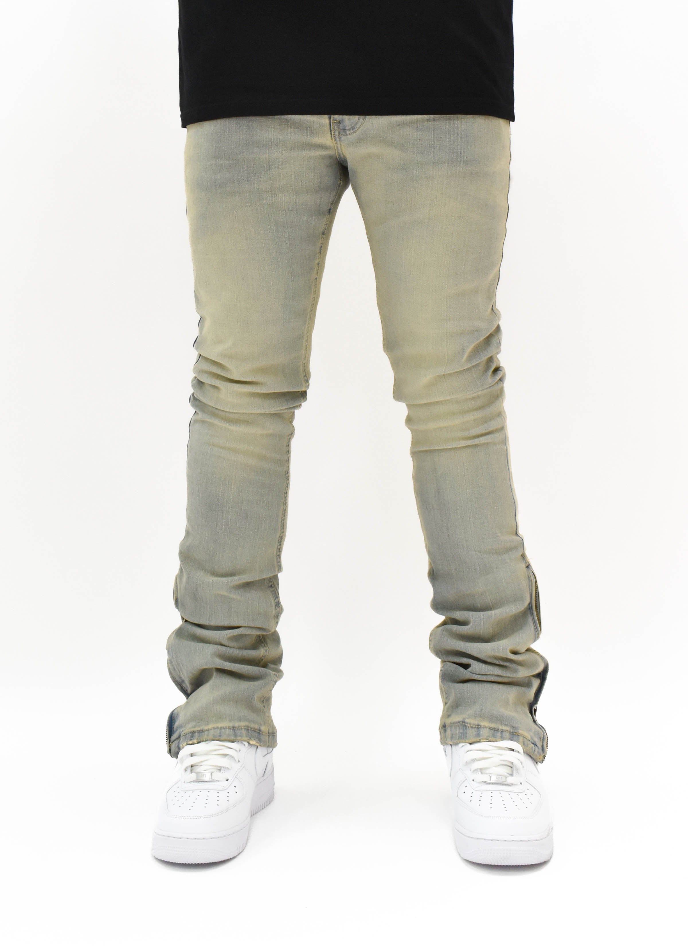 R651 Zip Flared Denim
