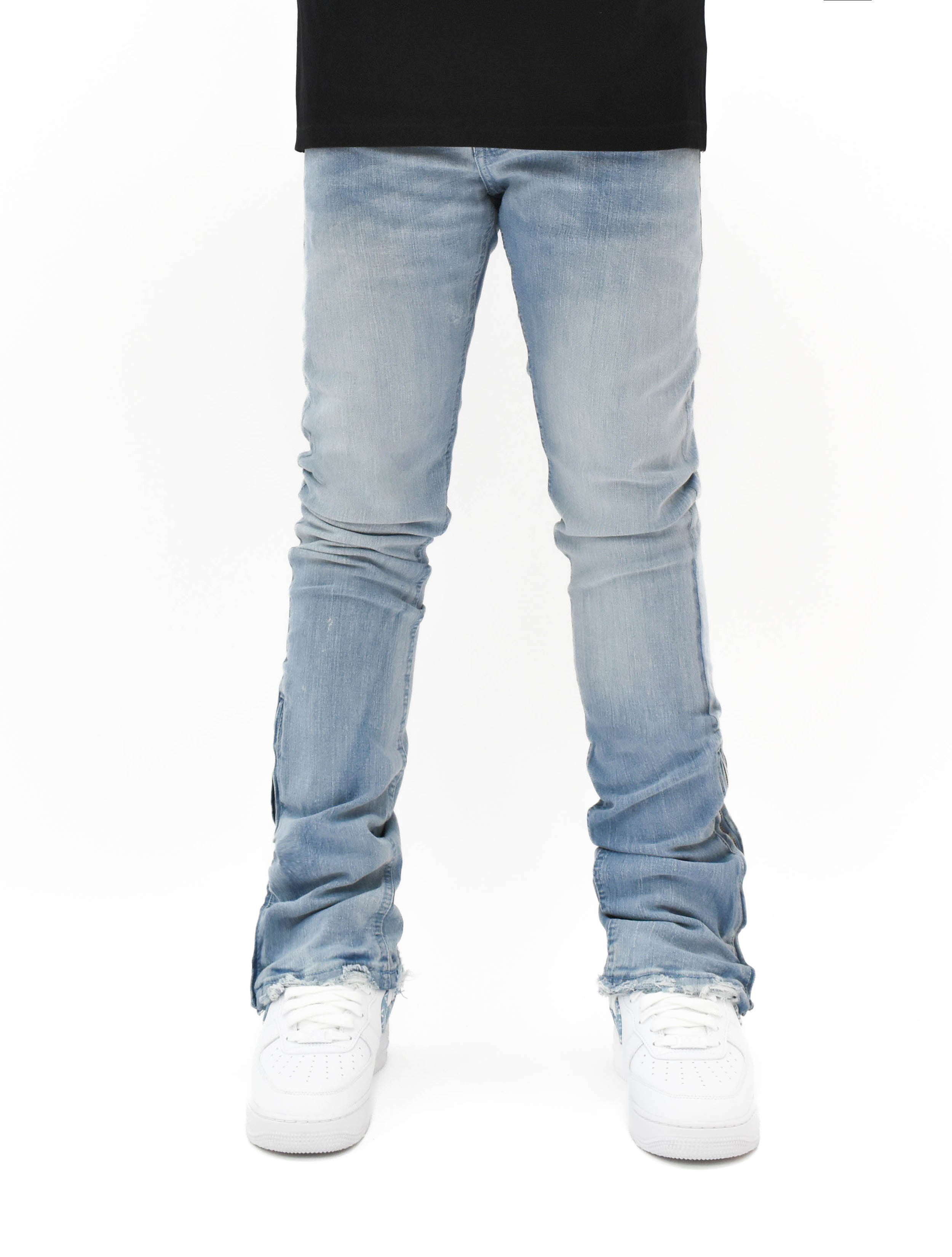 R651 Zip Flared Denim
