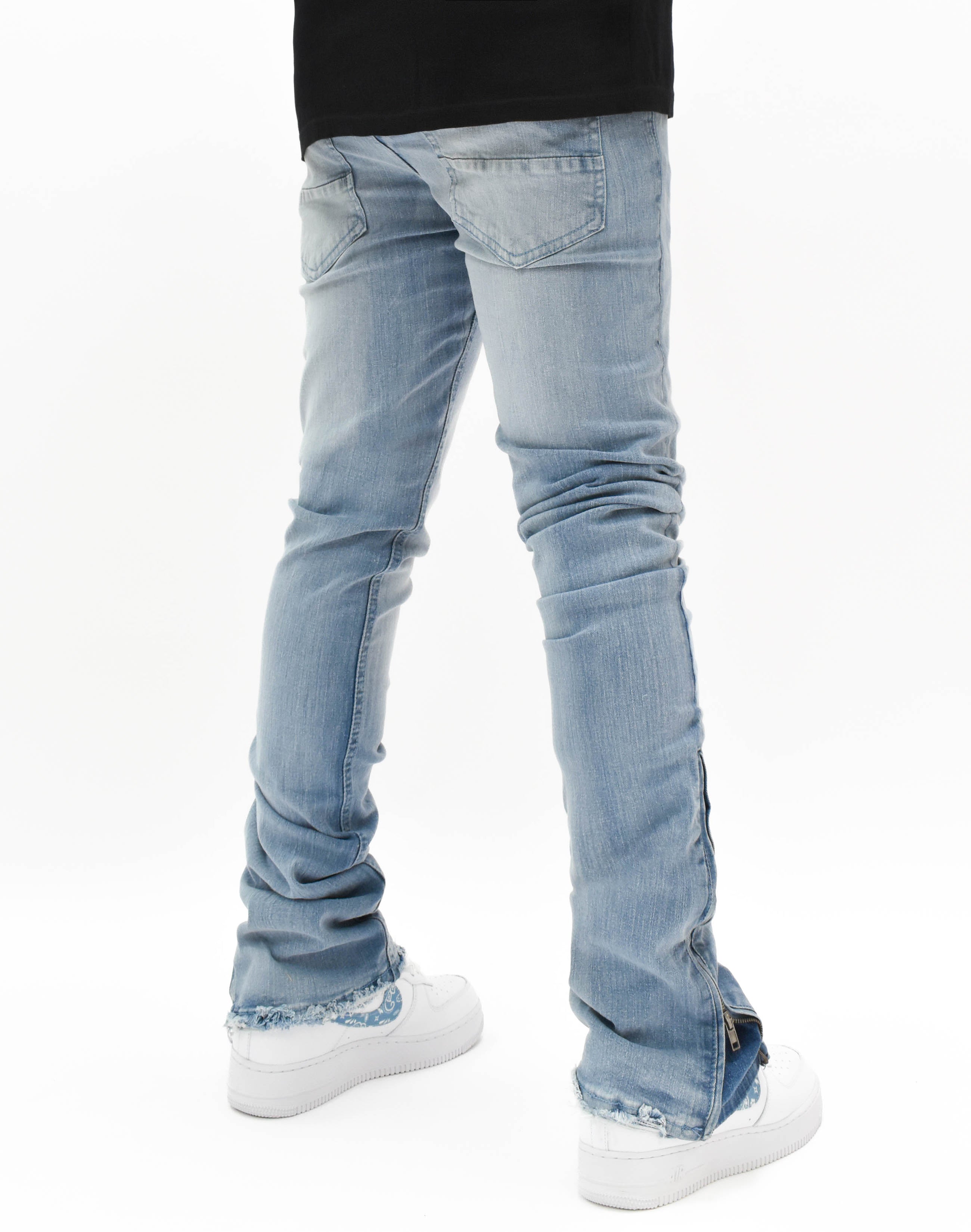 R651 Zip Flared Denim