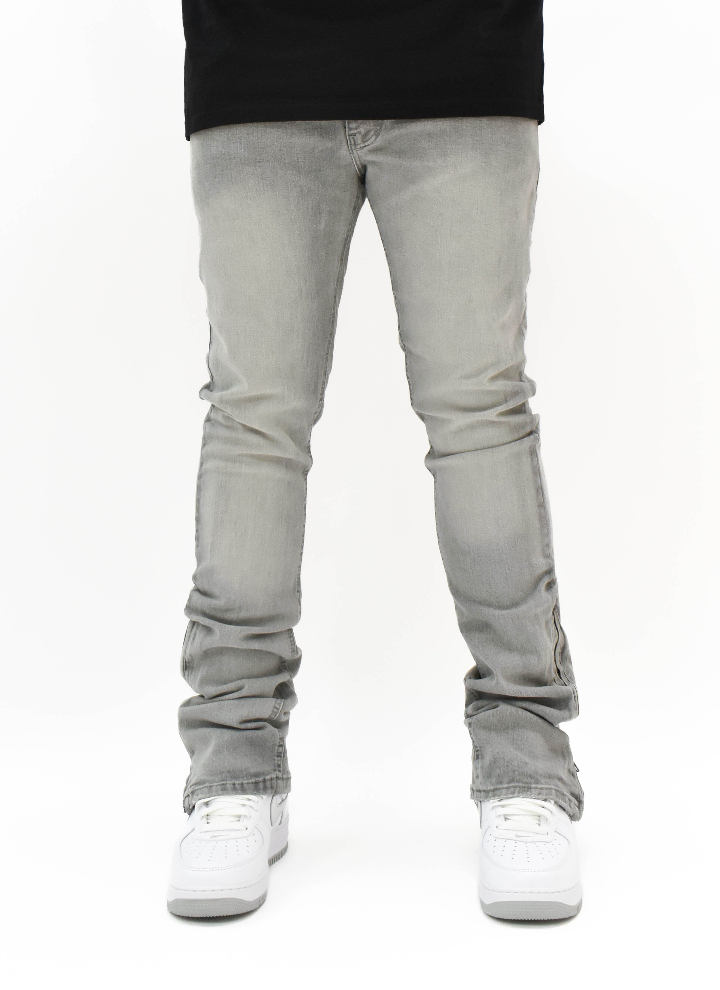 R651 Zip Flared Denim