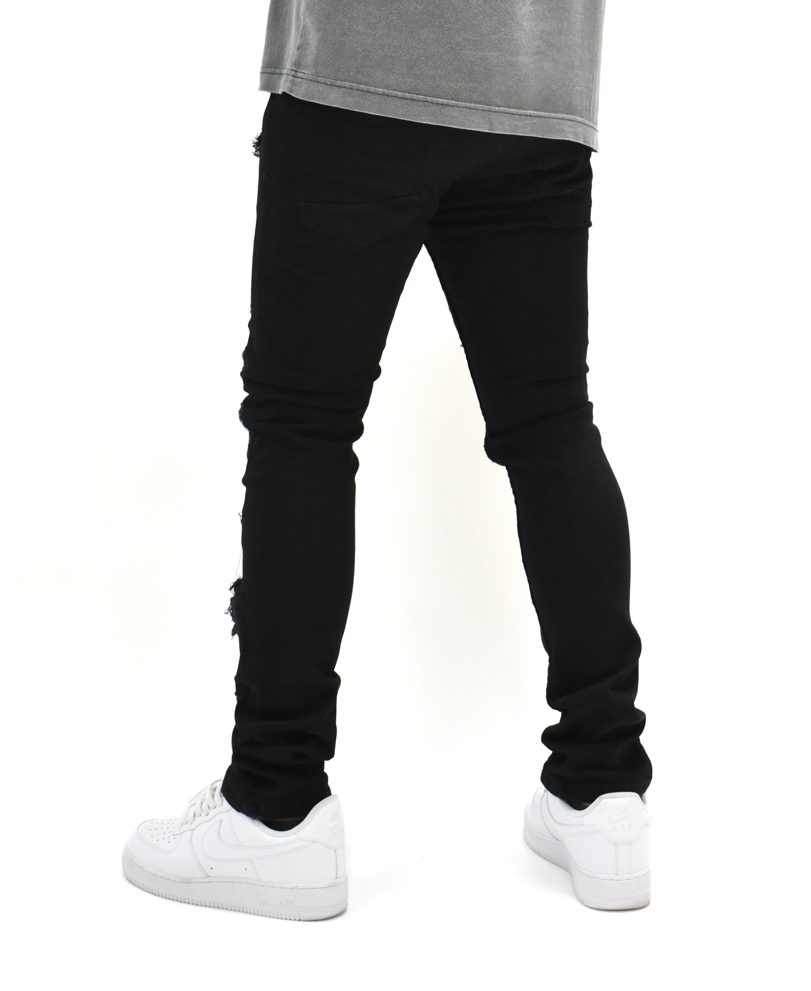 FW33705 Gashed Biker Denim