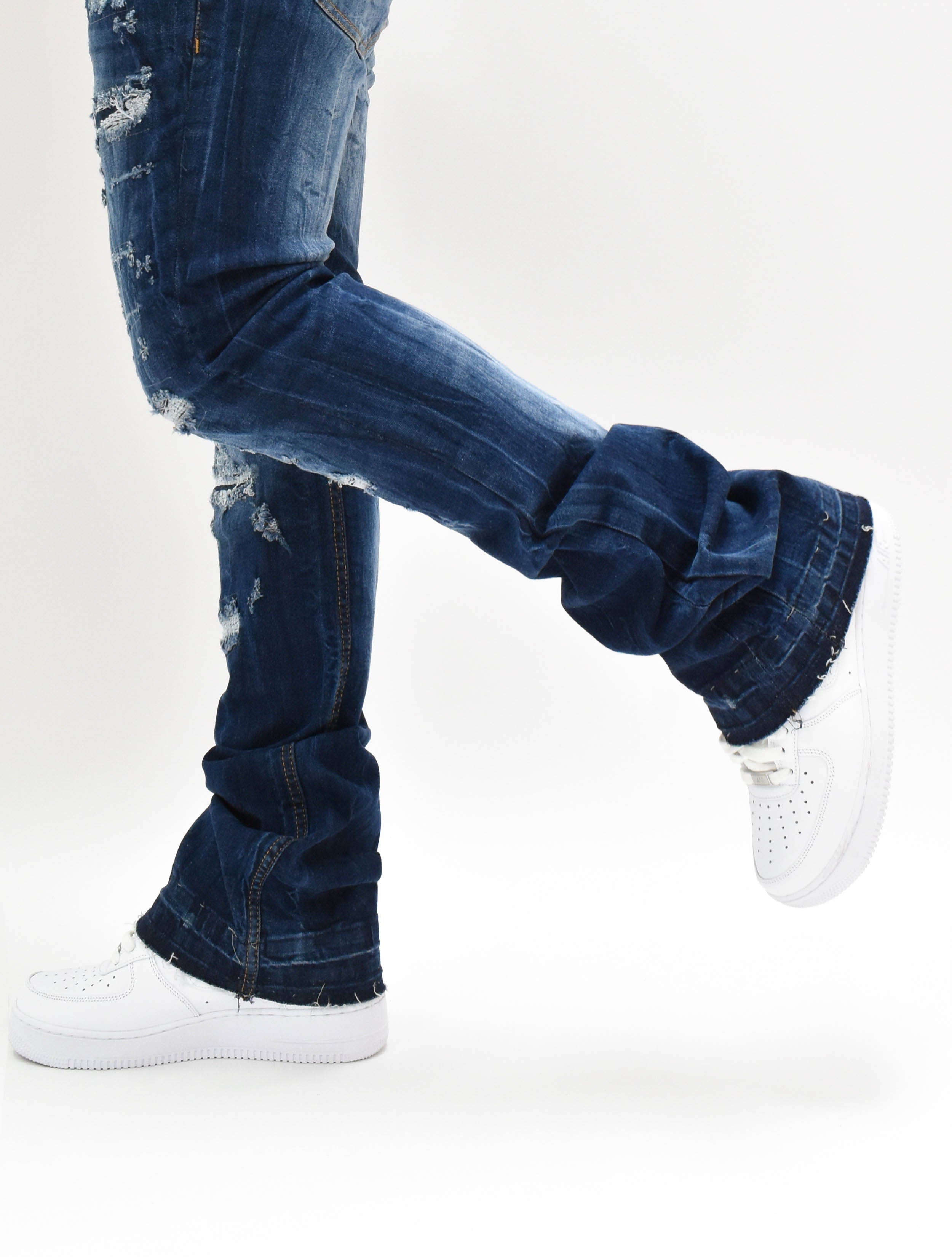 FW33893 Distressed Stacked Denim