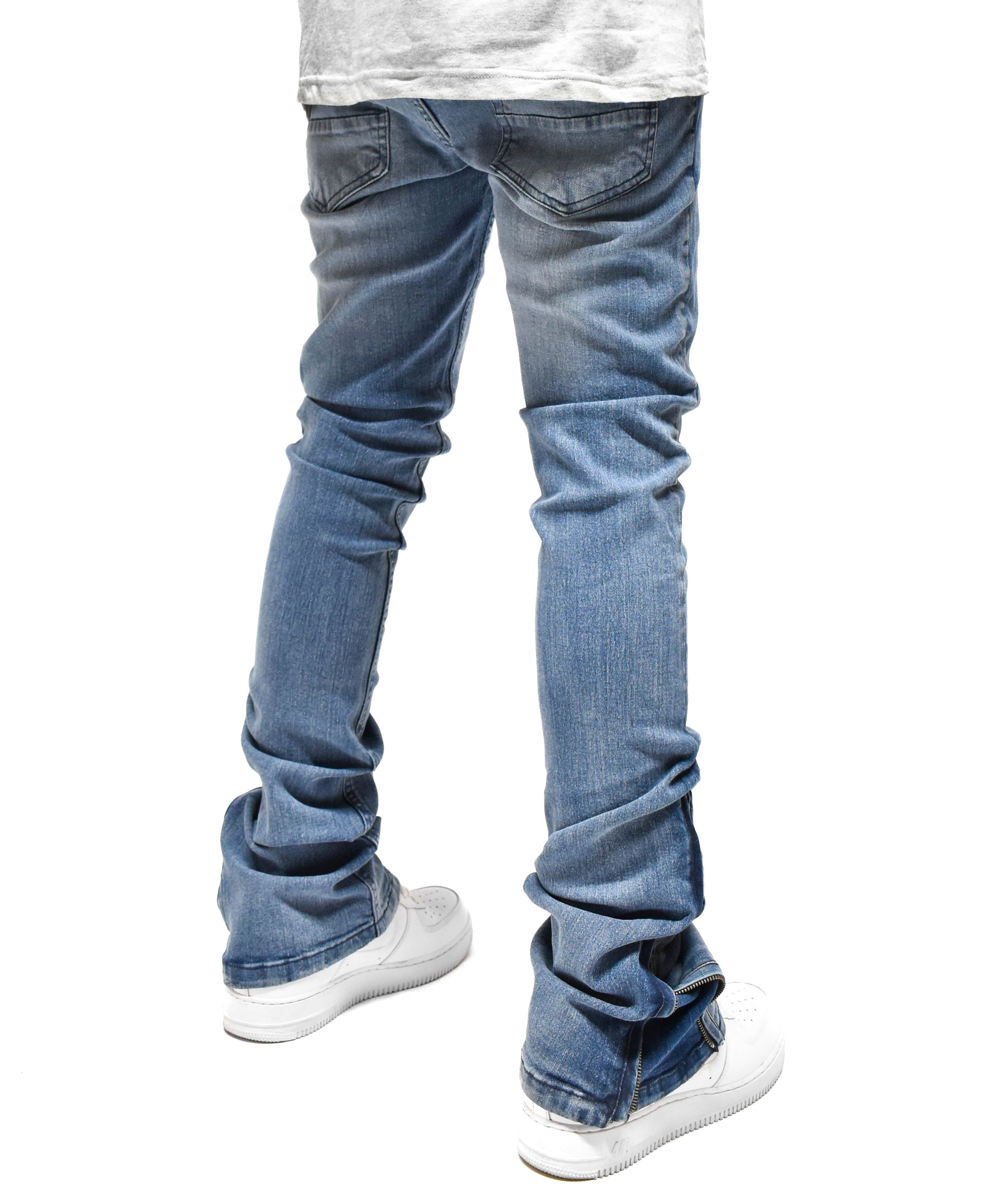 R651 Zip Flared Denim