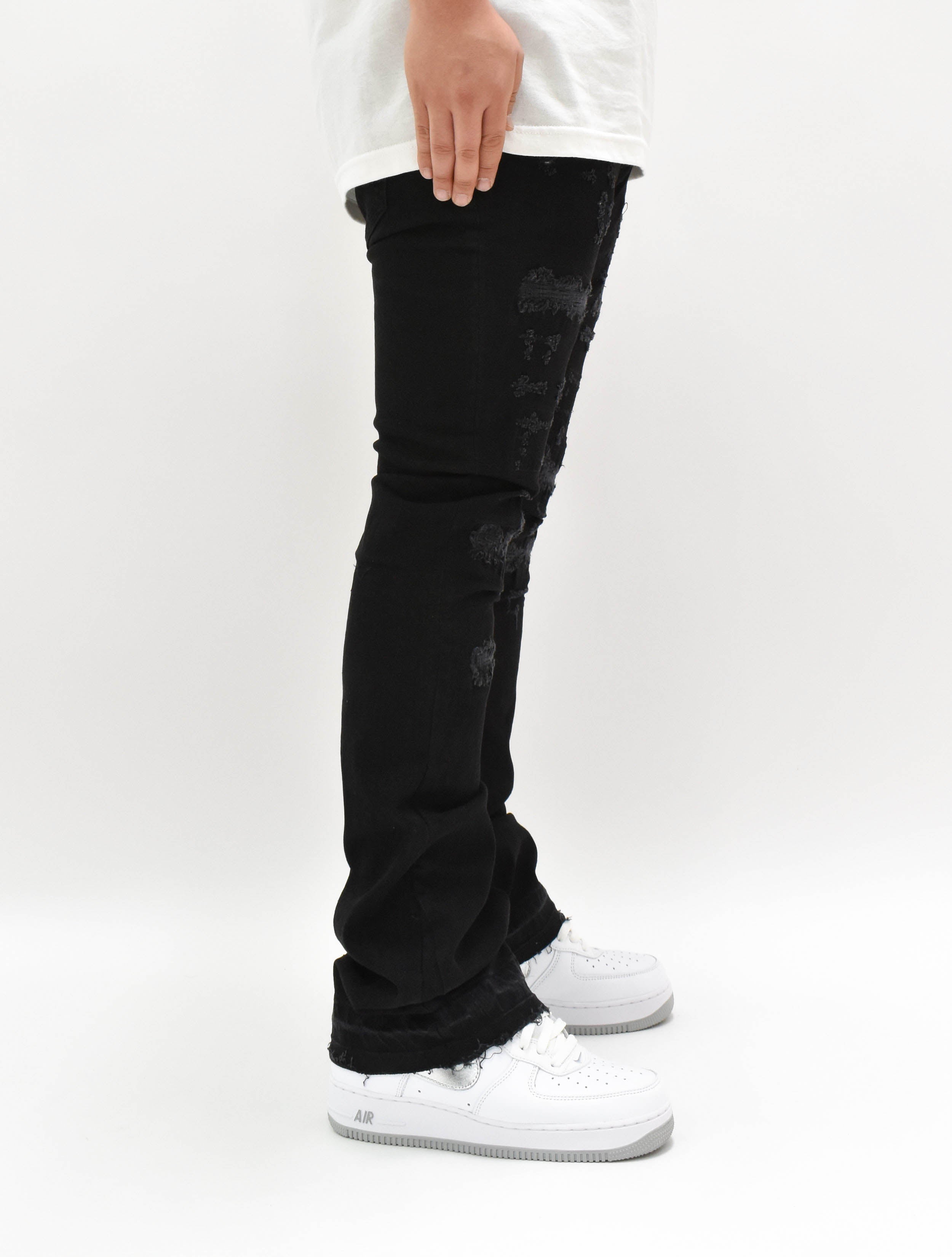 FW33893 Distressed Stacked Denim