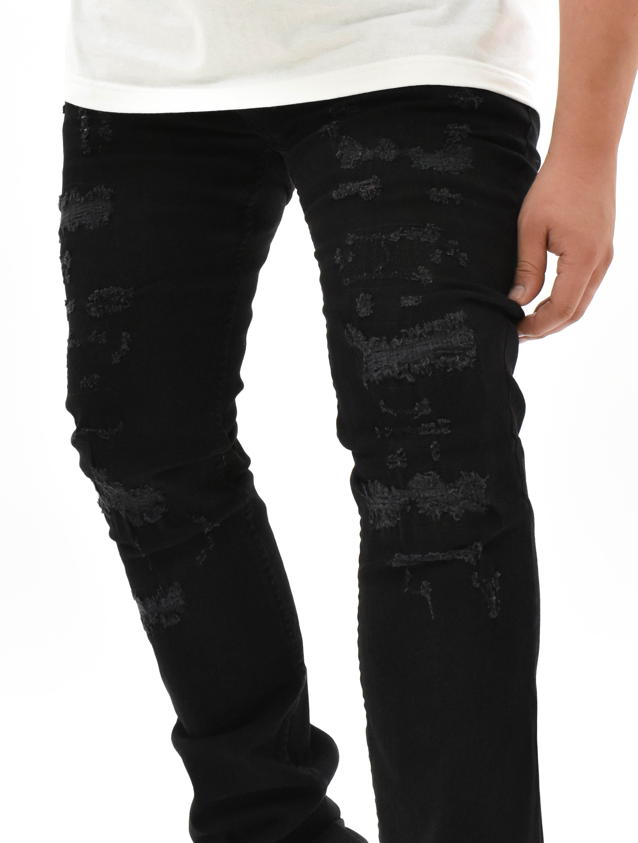 FW33893 Distressed Stacked Denim