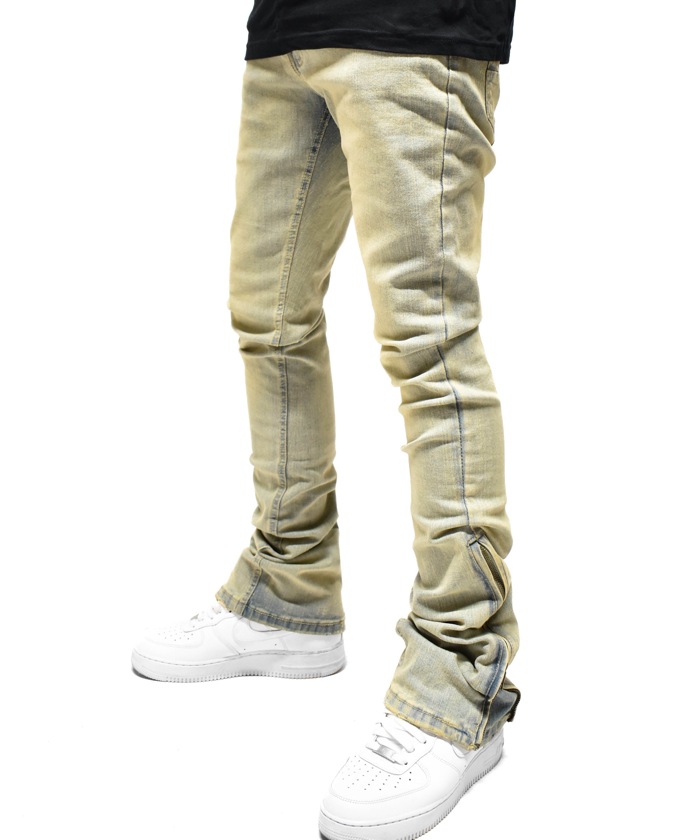 R651 Zip Flared Denim