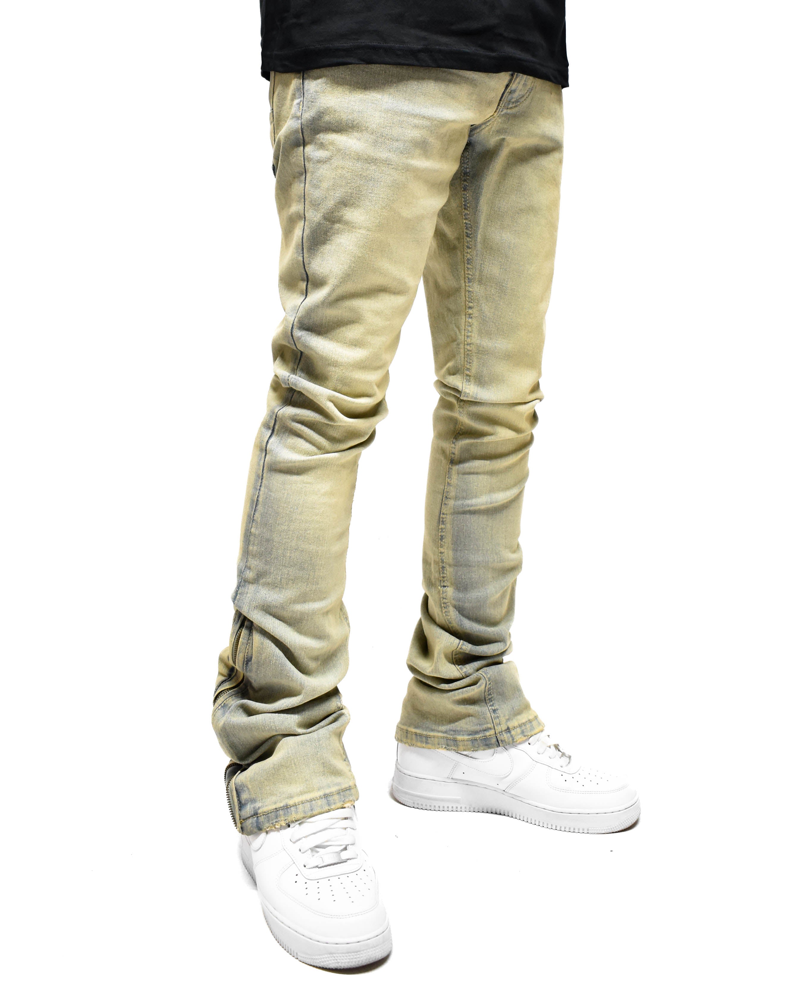 R651 Zip Flared Denim