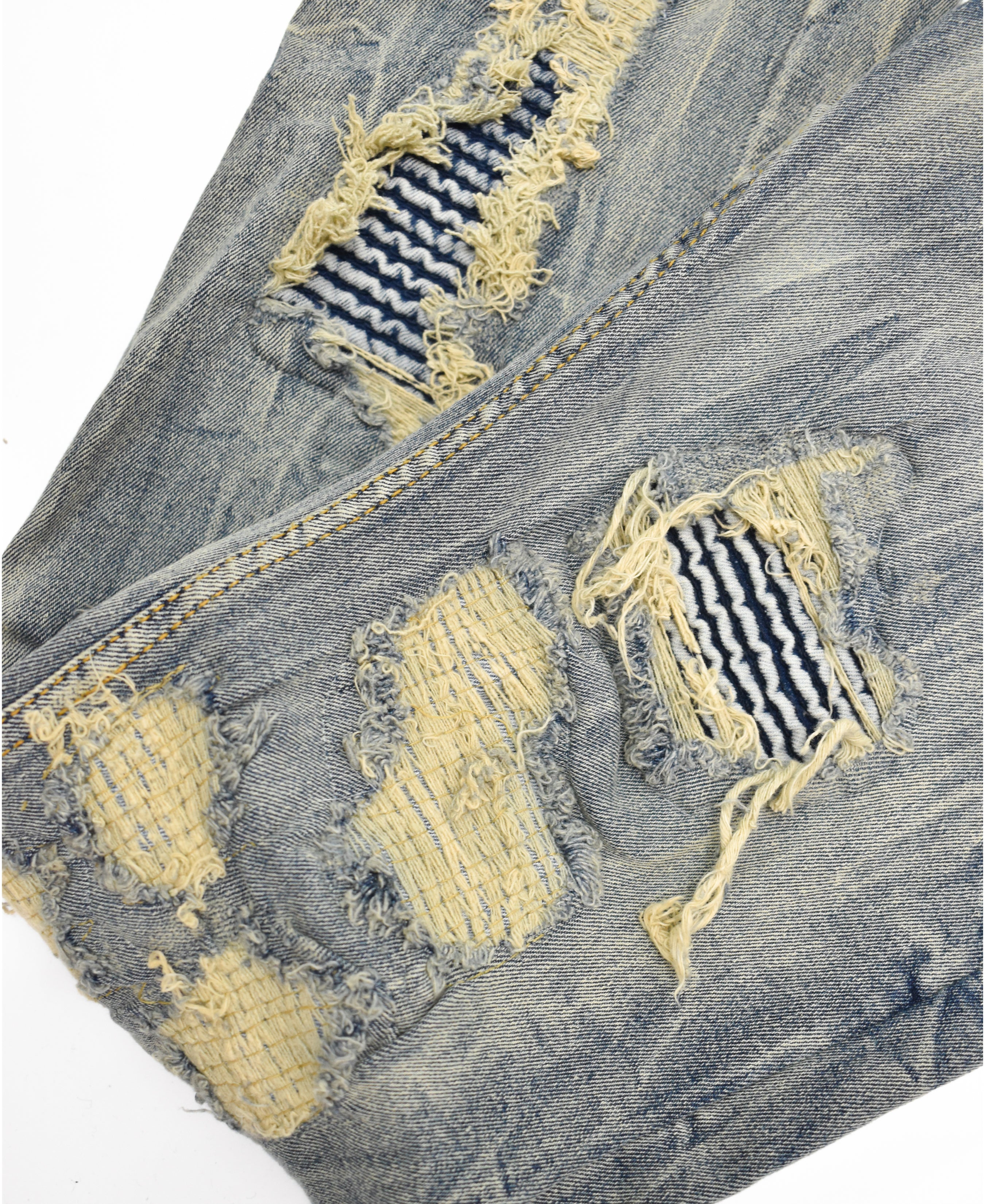 FW33705 Gashed Biker Denim