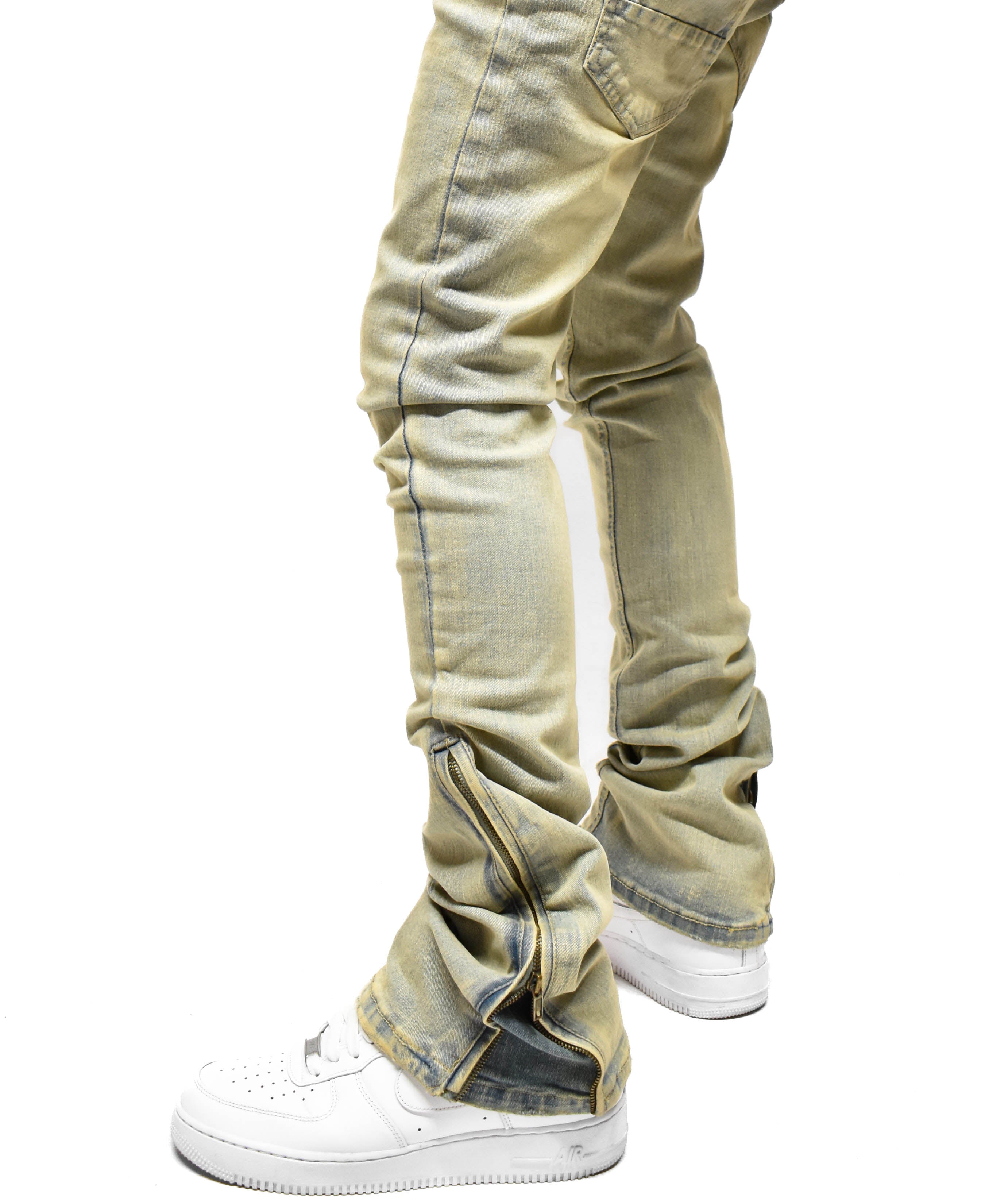R651 Zip Flared Denim