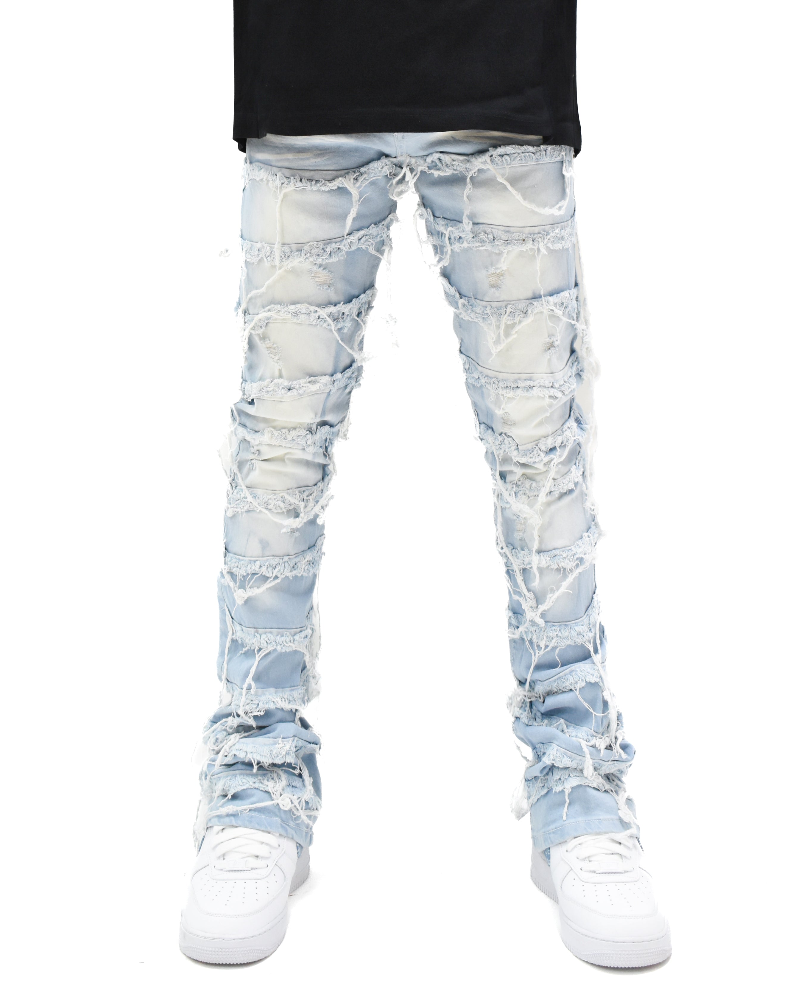 S3016 Distressed Stack Denim