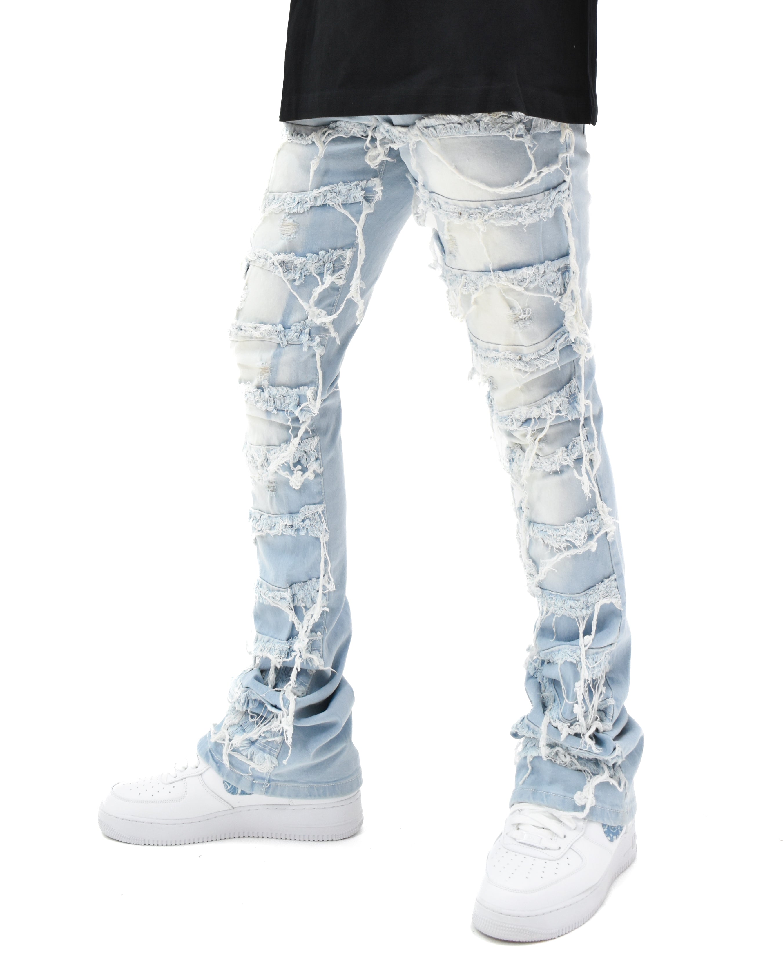 S3016 Distressed Stack Denim