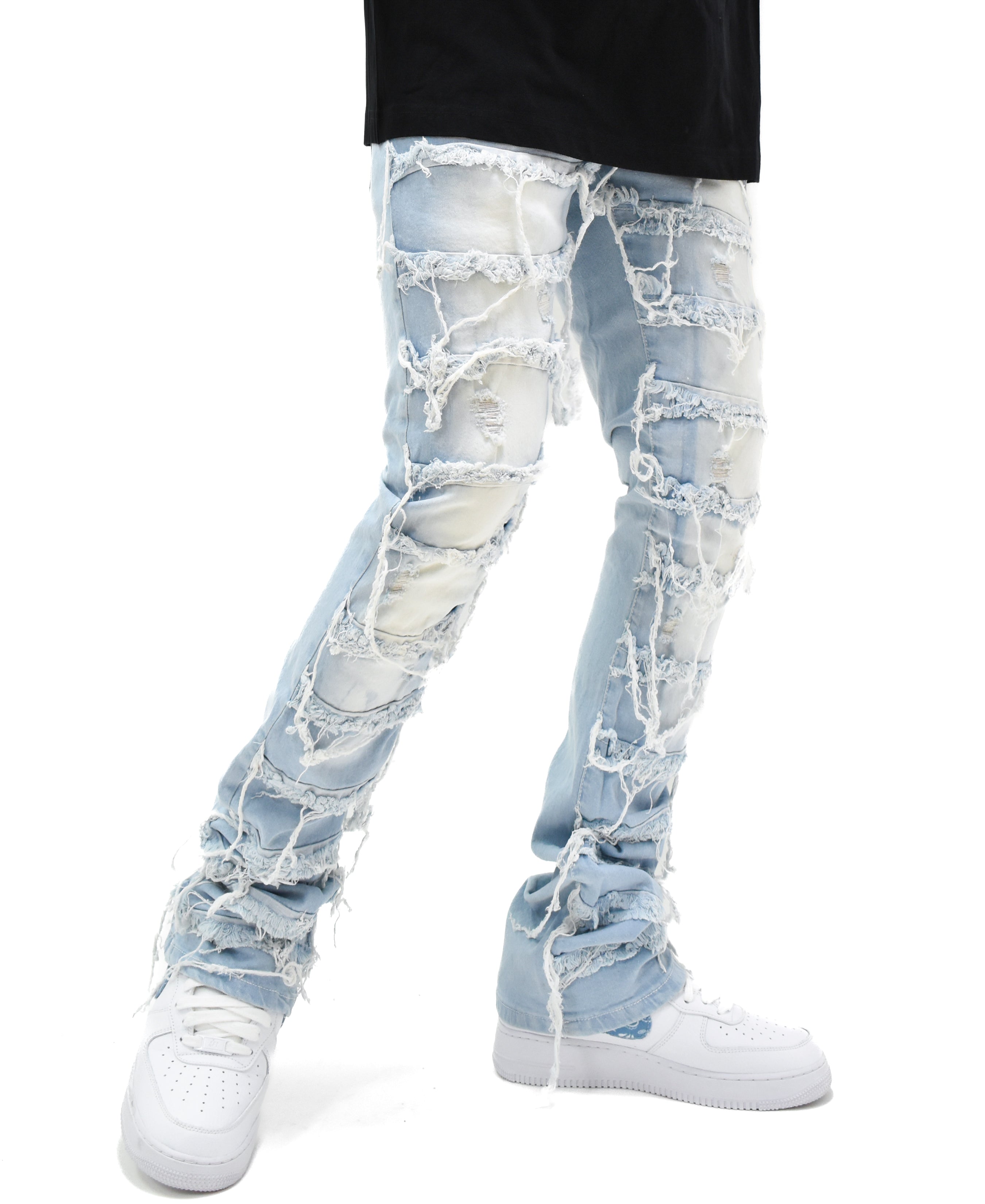 S3016 Distressed Stack Denim