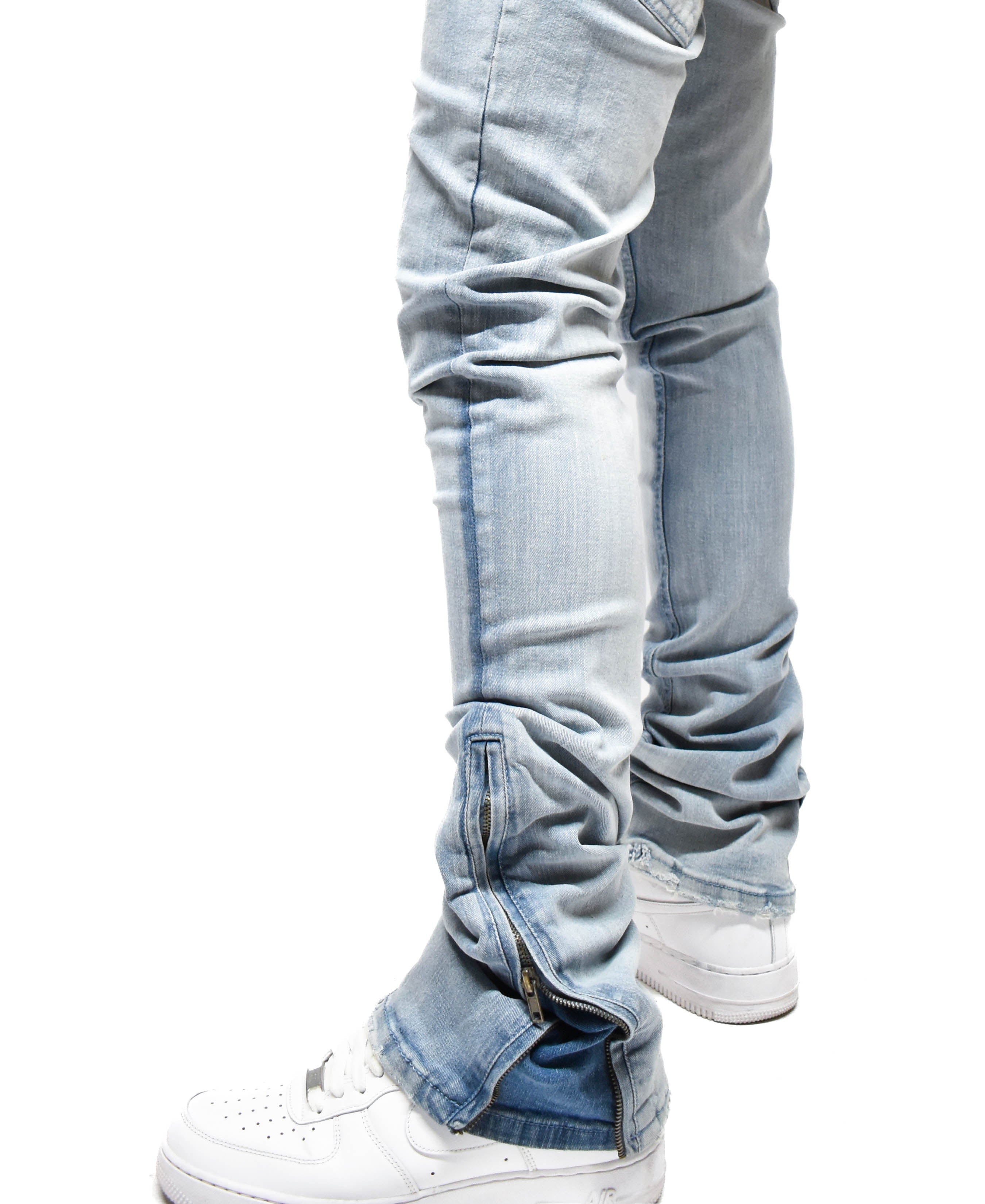 R651 Zip Flared Denim