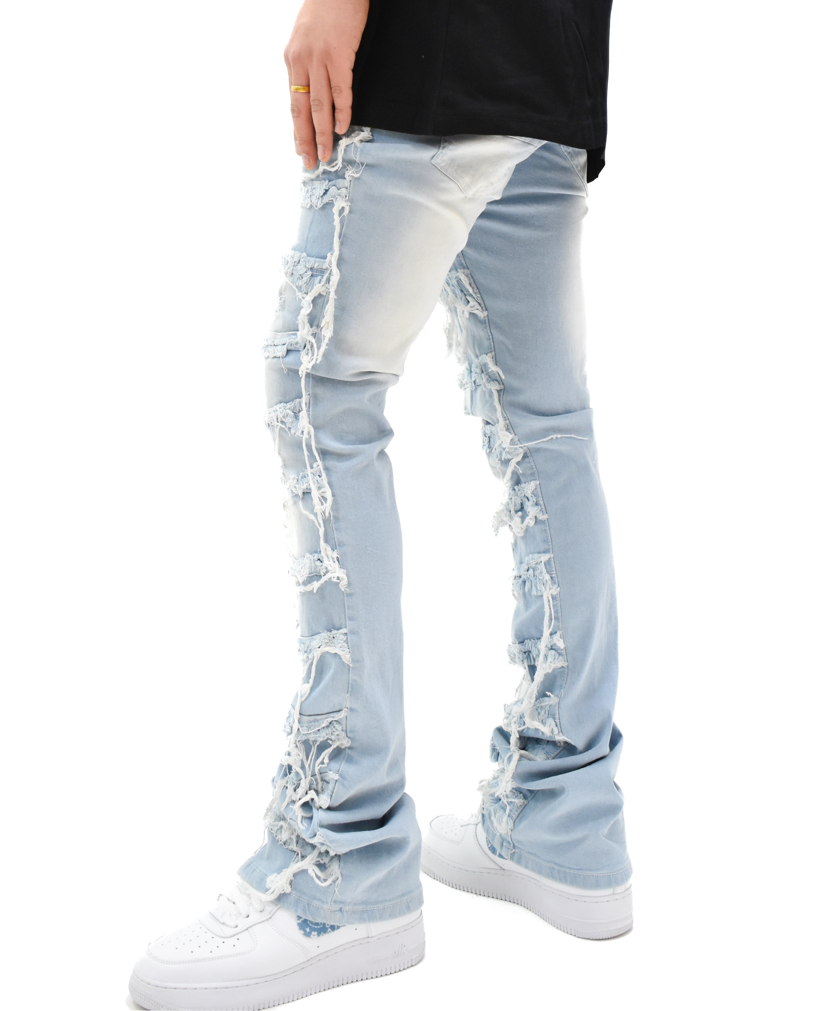 S3016 Distressed Stack Denim