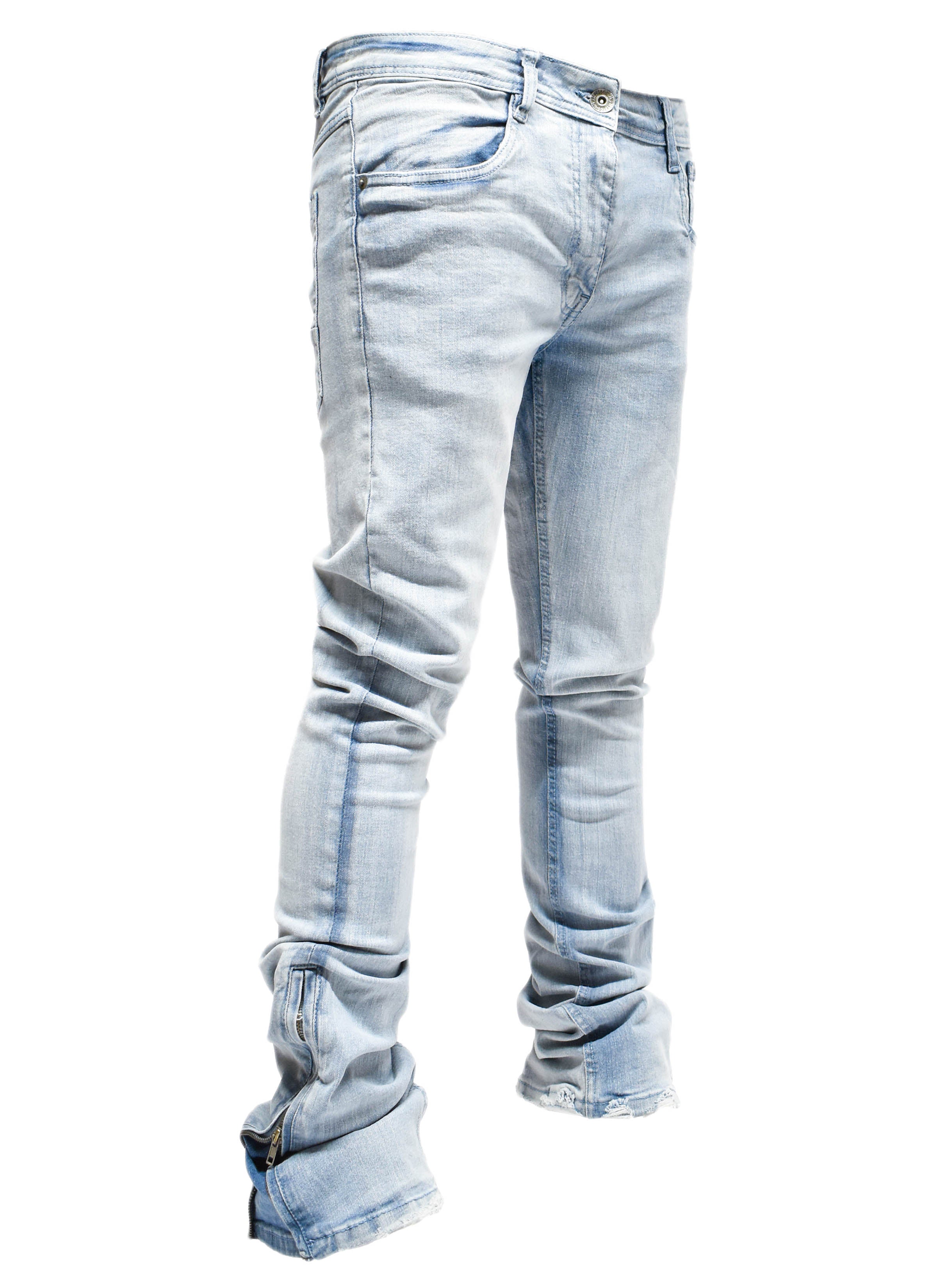 R651 Zip Flared Denim