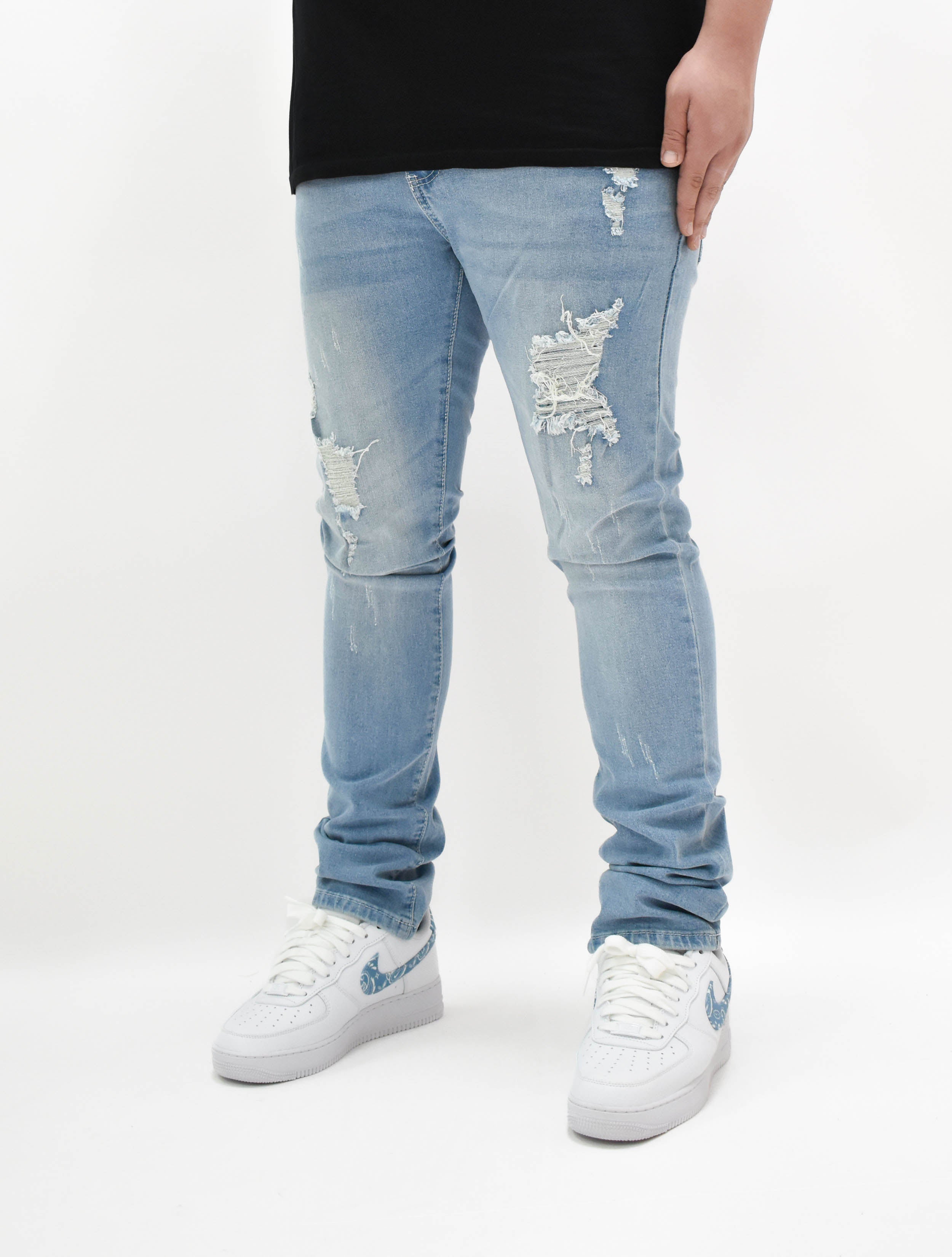 MS11319 Ripped Fade Denim