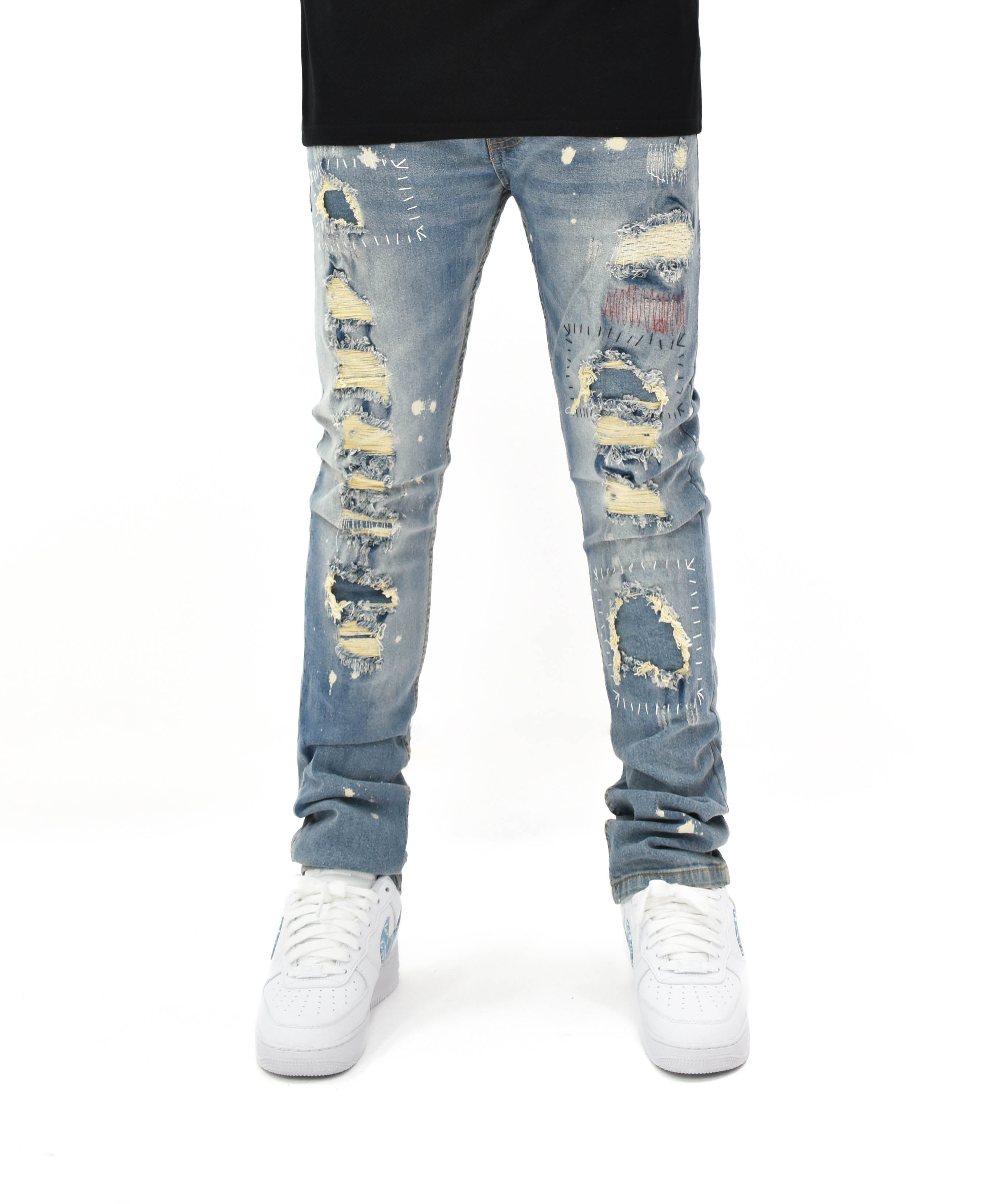FW33665 Distressed Stitch Denim