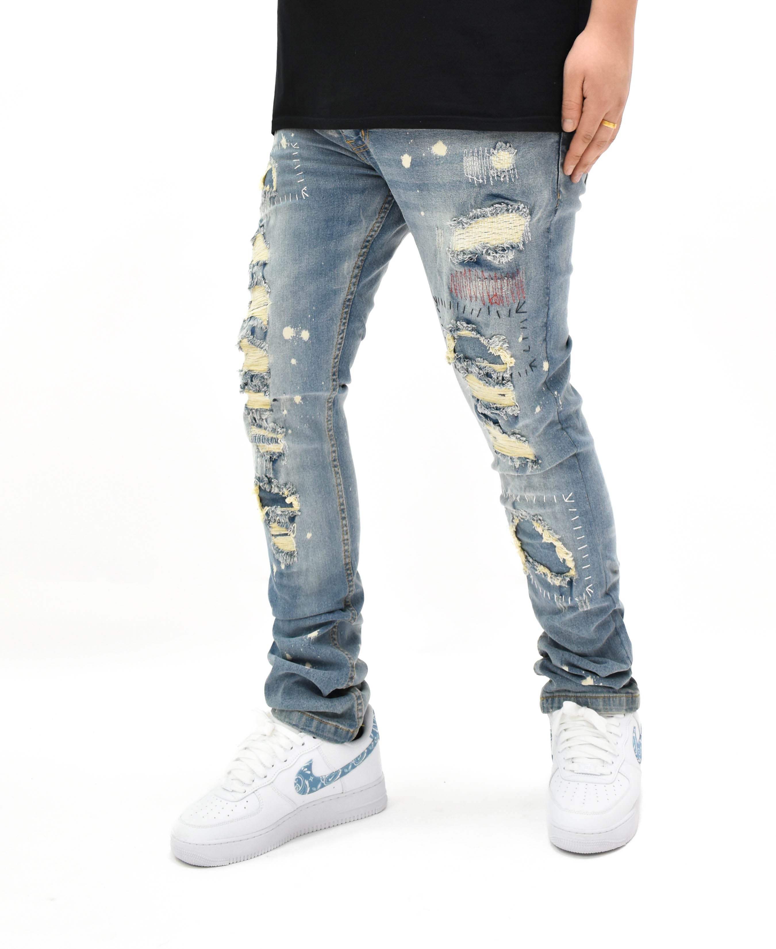 FW33665 Distressed Stitch Denim