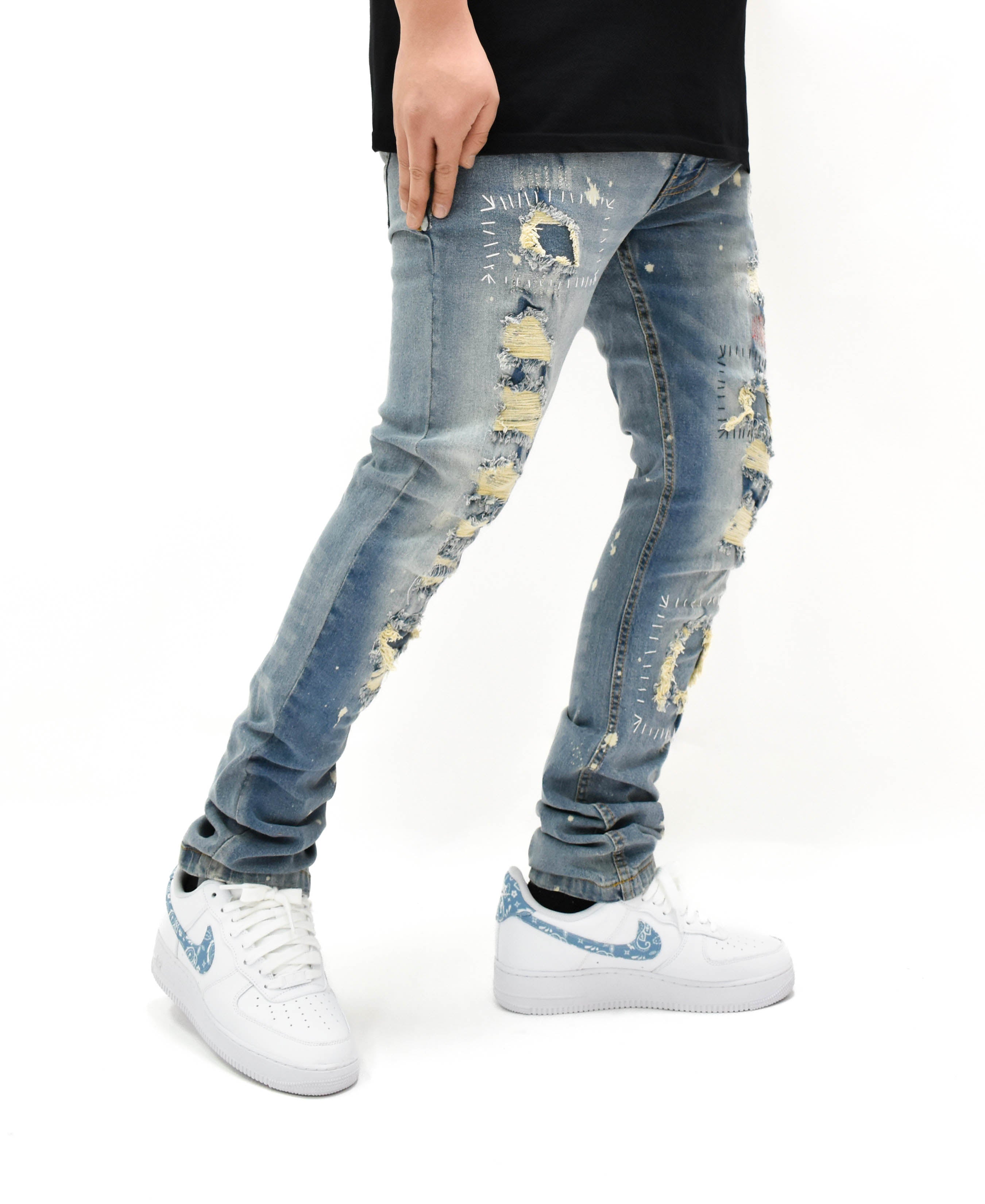 FW33665 Distressed Stitch Denim