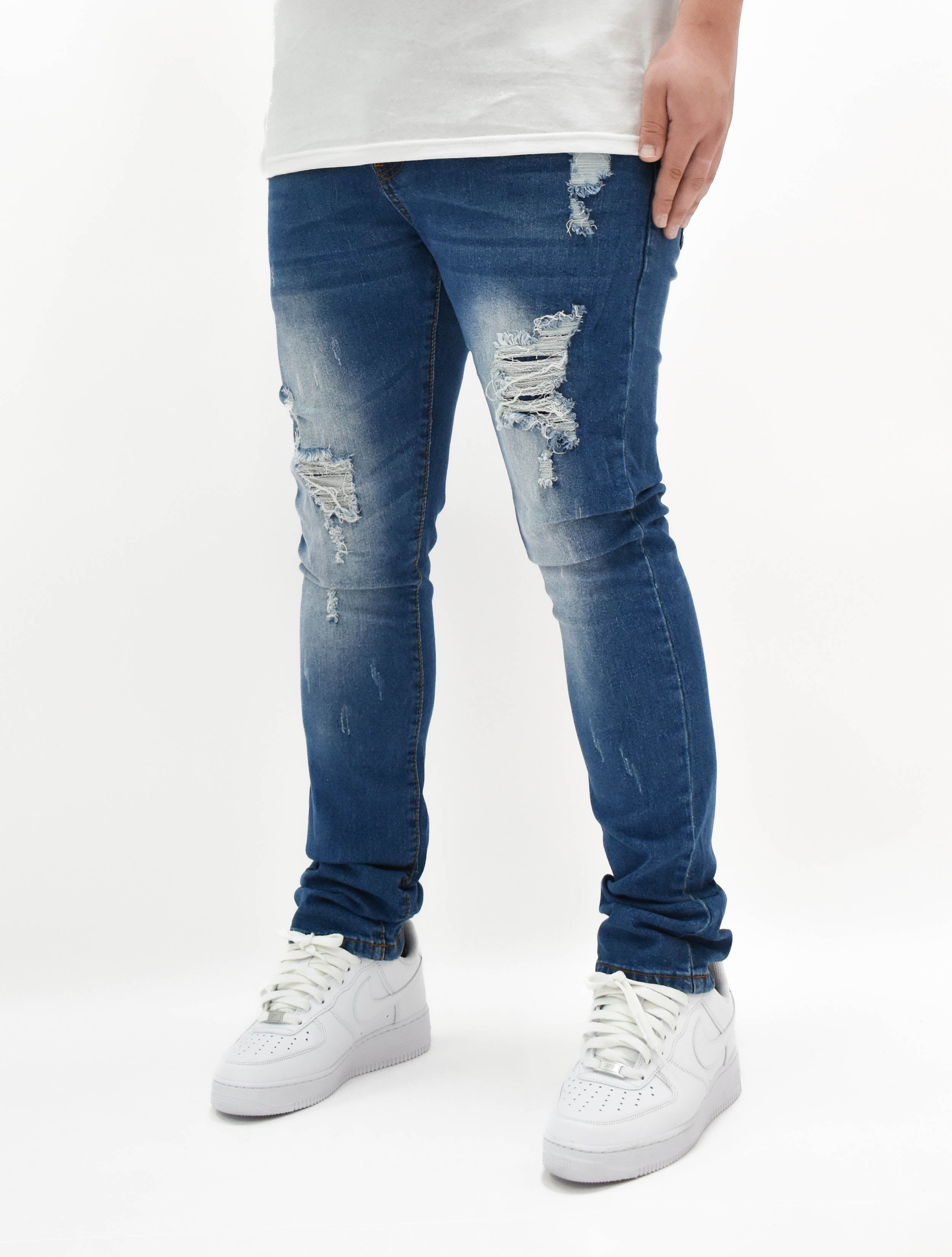 MS11319 Ripped Fade Denim