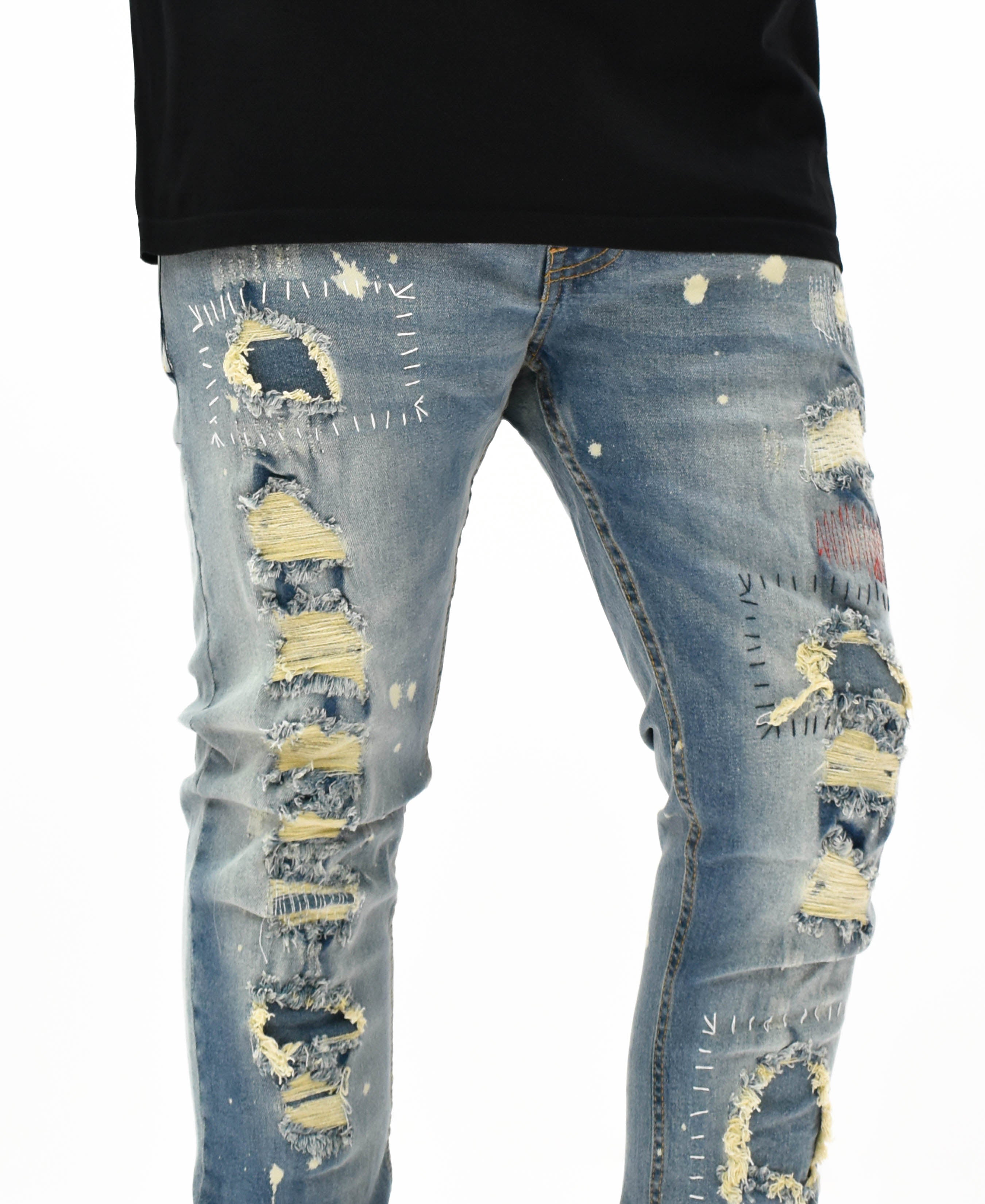FW33665 Distressed Stitch Denim