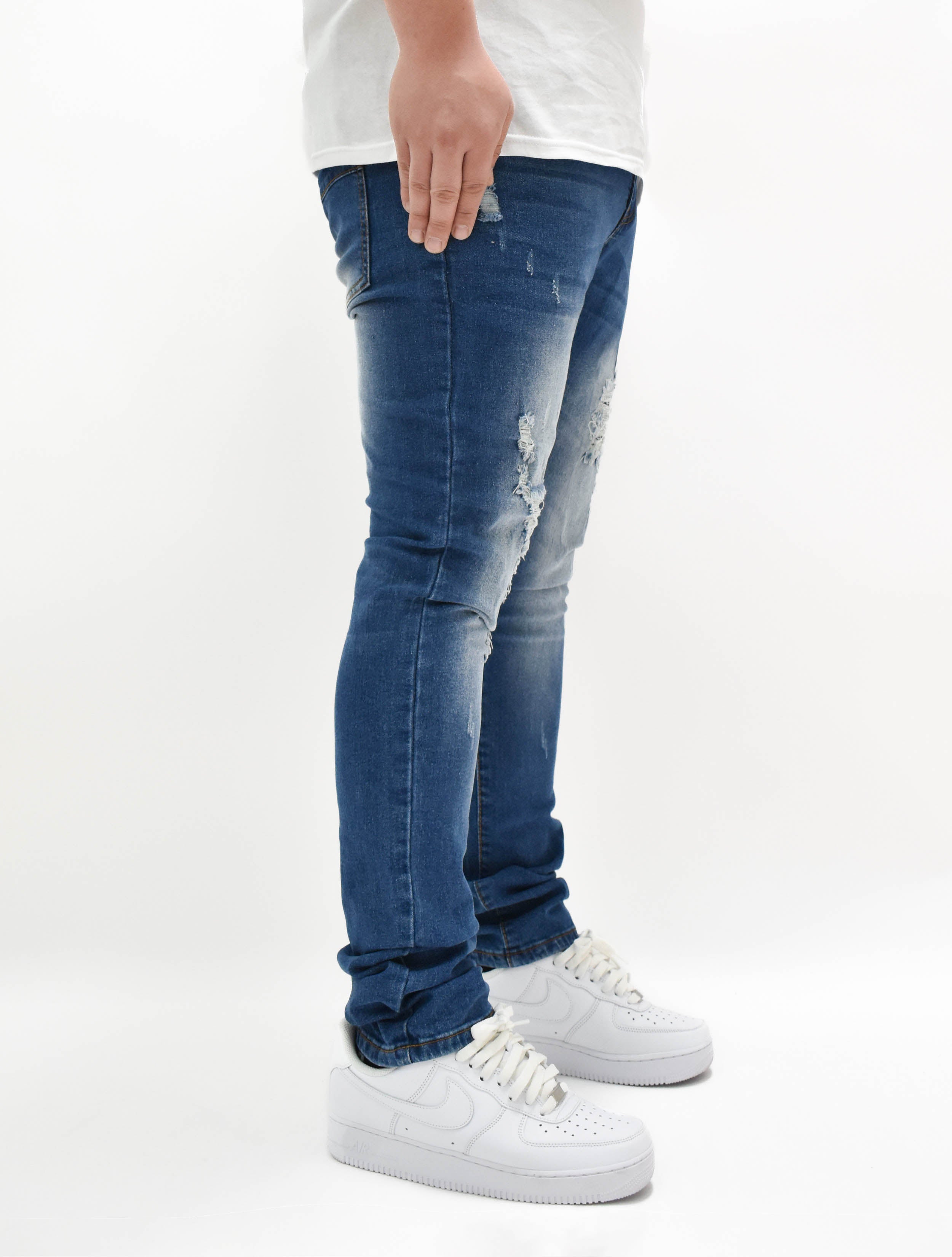 MS11319 Ripped Fade Denim