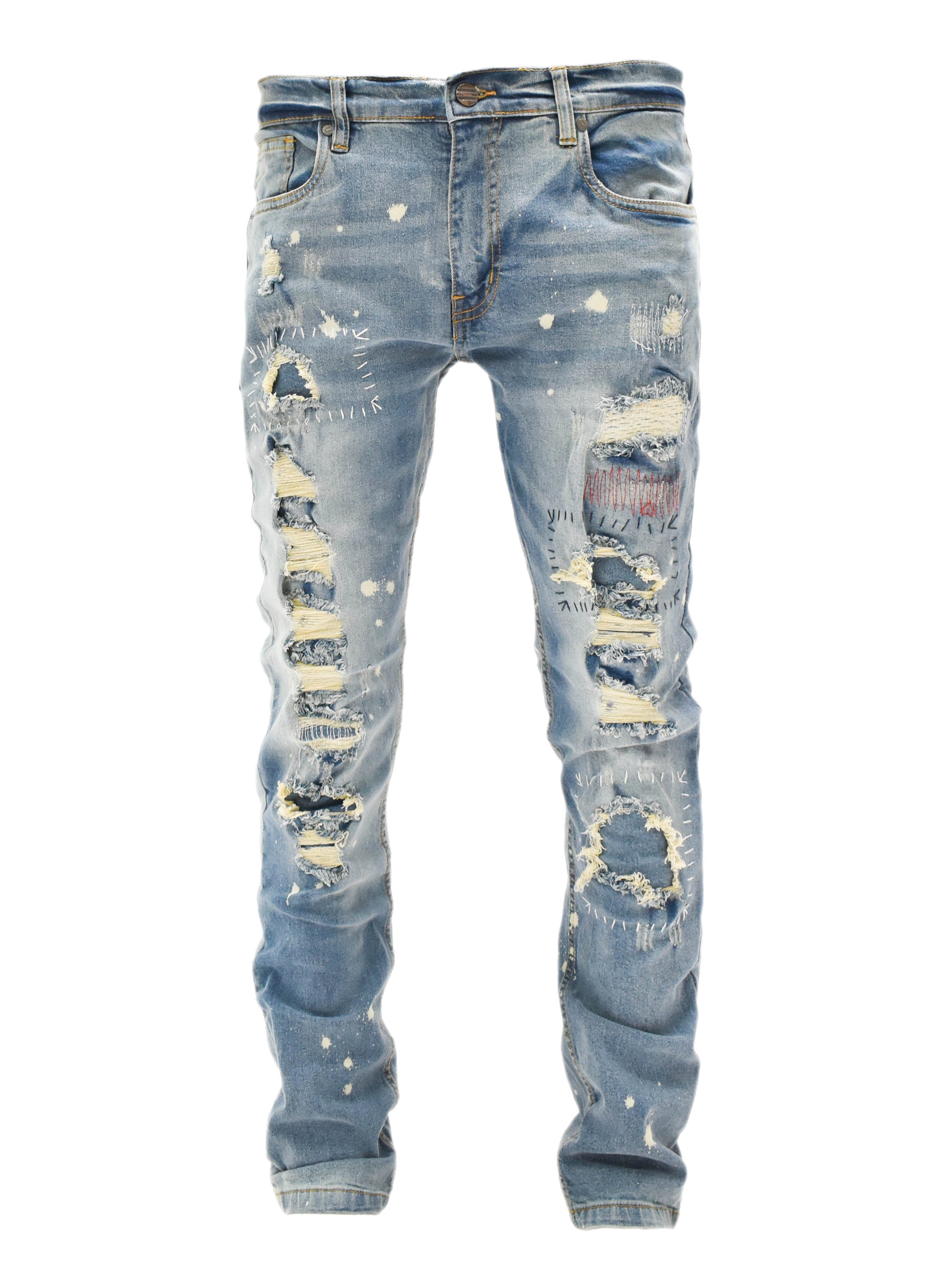 FW33665 Distressed Stitch Denim