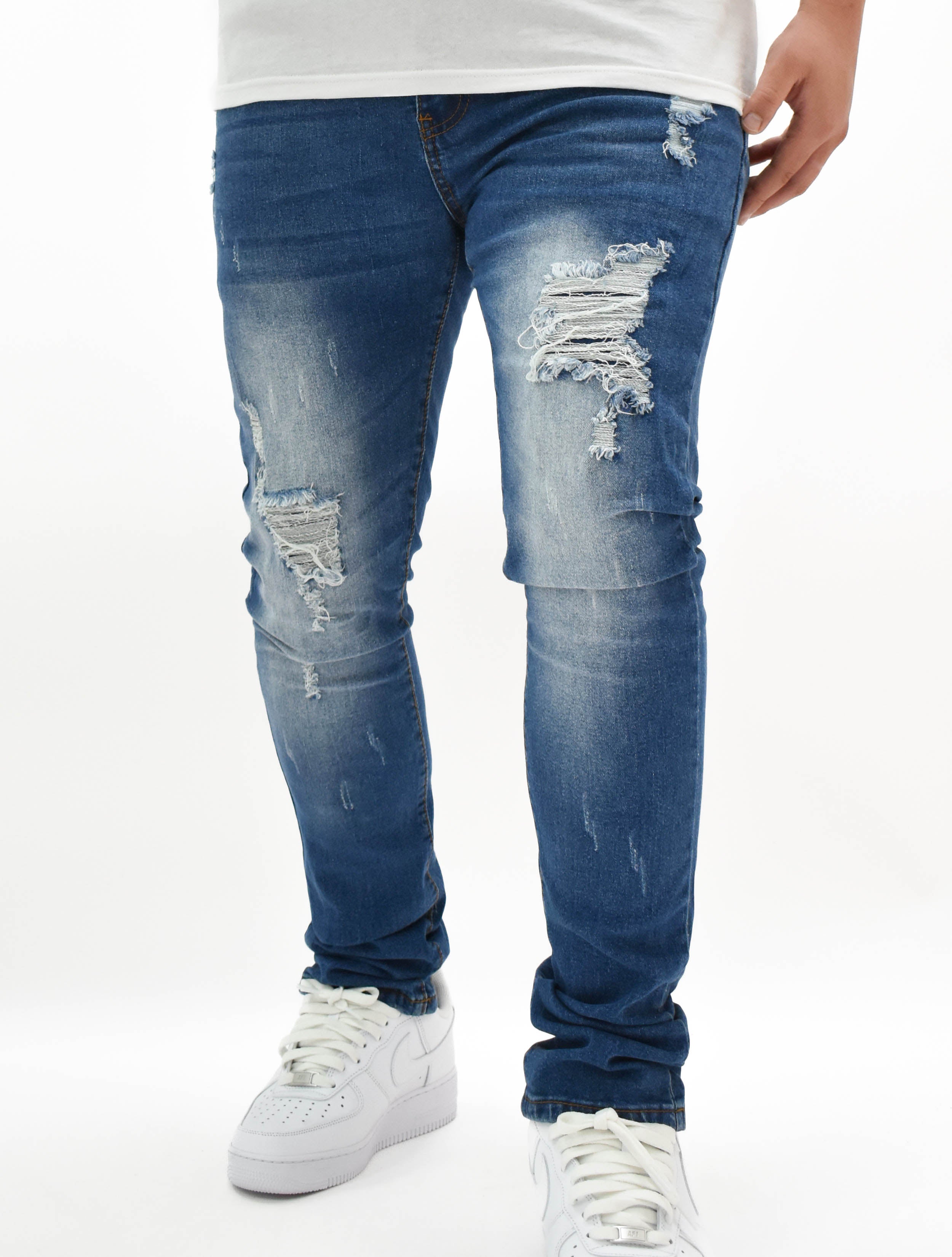 MS11319 Ripped Fade Denim