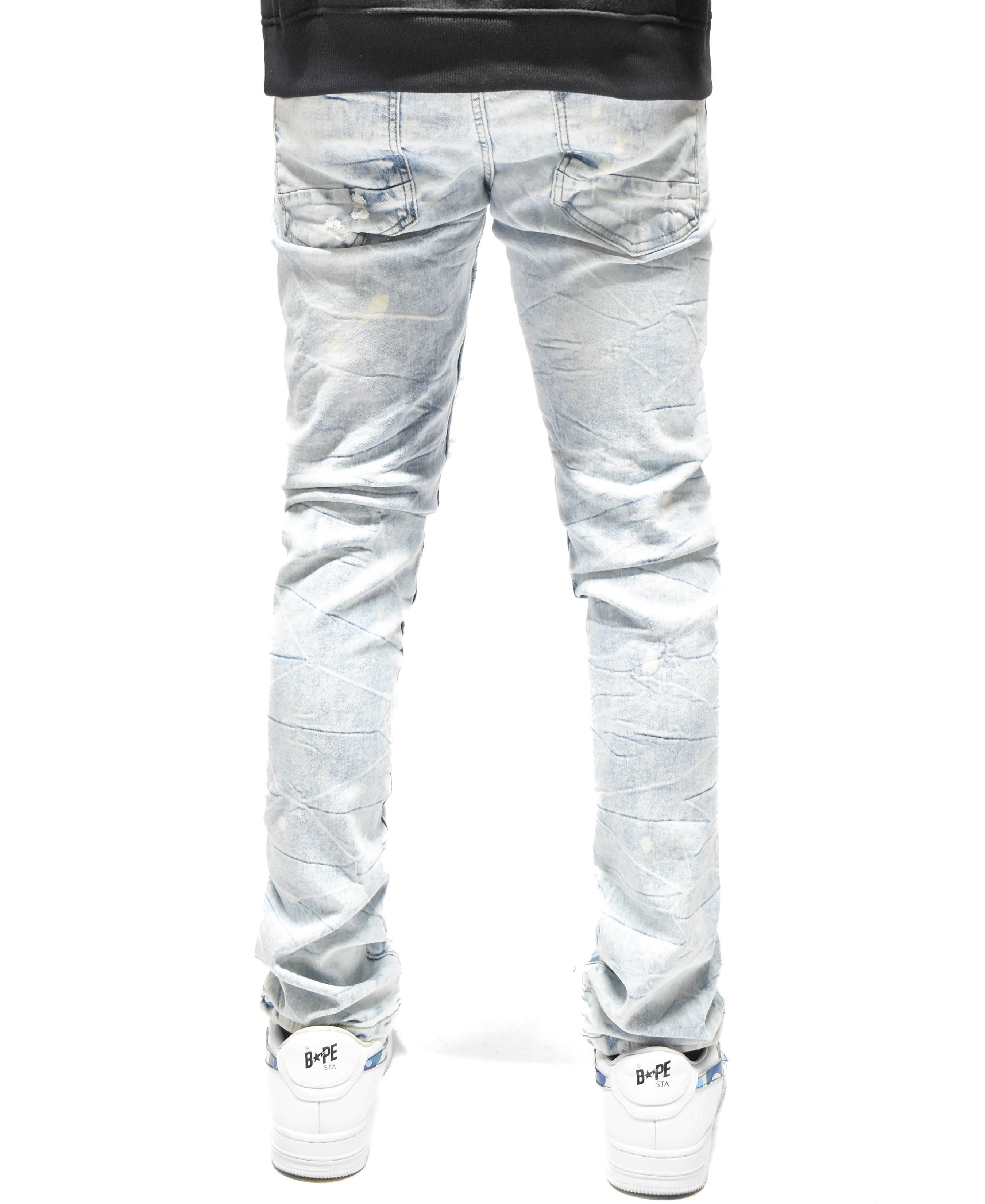 FW33574 Distressed Moto Denim