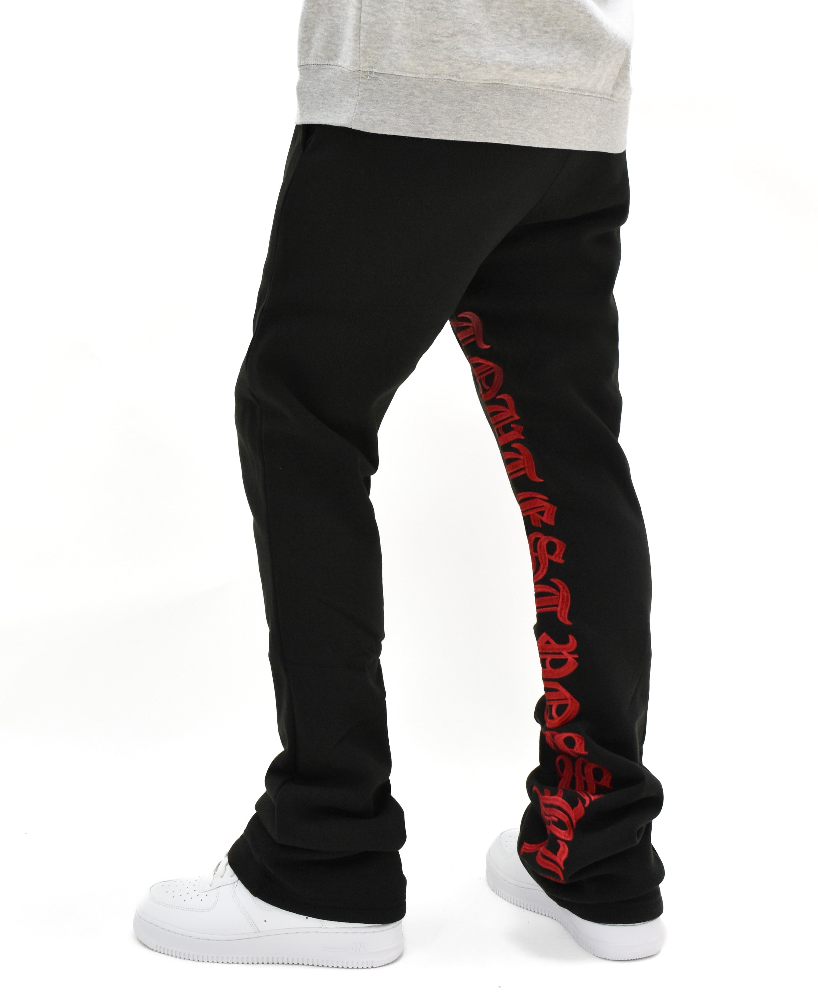 S202 Embroidered Stacked Sweatpants