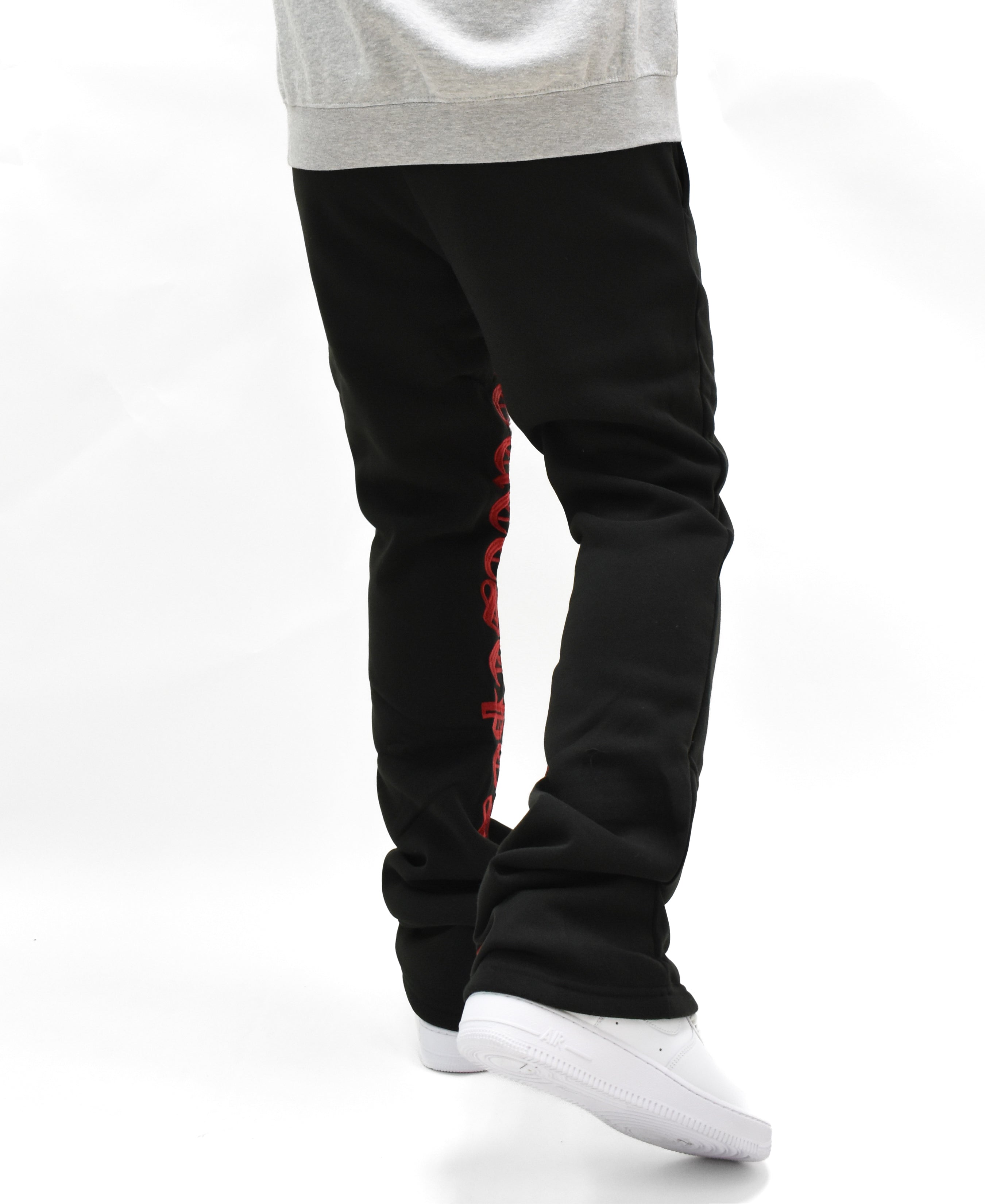 S202 Embroidered Stacked Sweatpants
