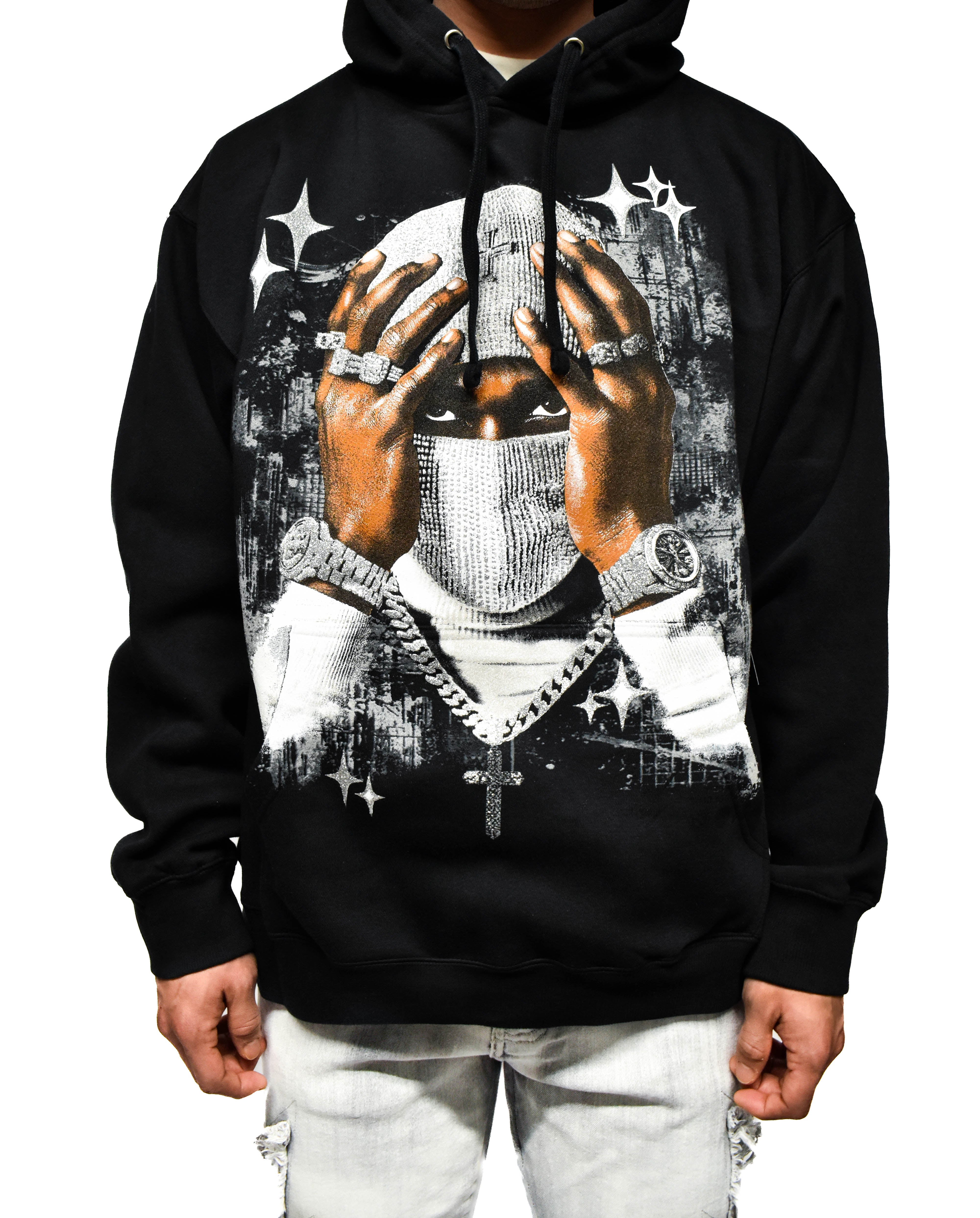 P107 Silver Chain Hoodie