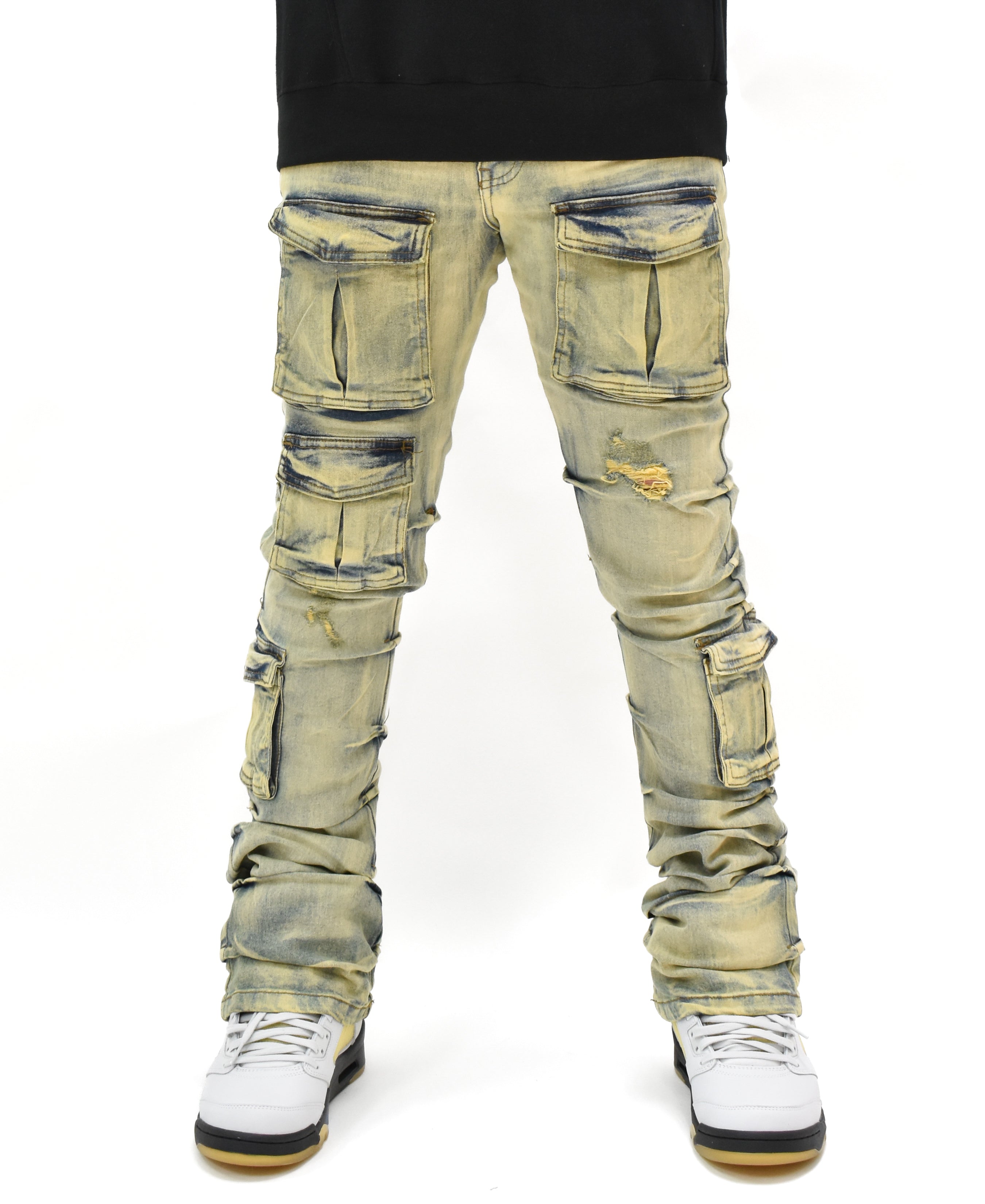 G24002 Cargo Pocket Stacked Denim
