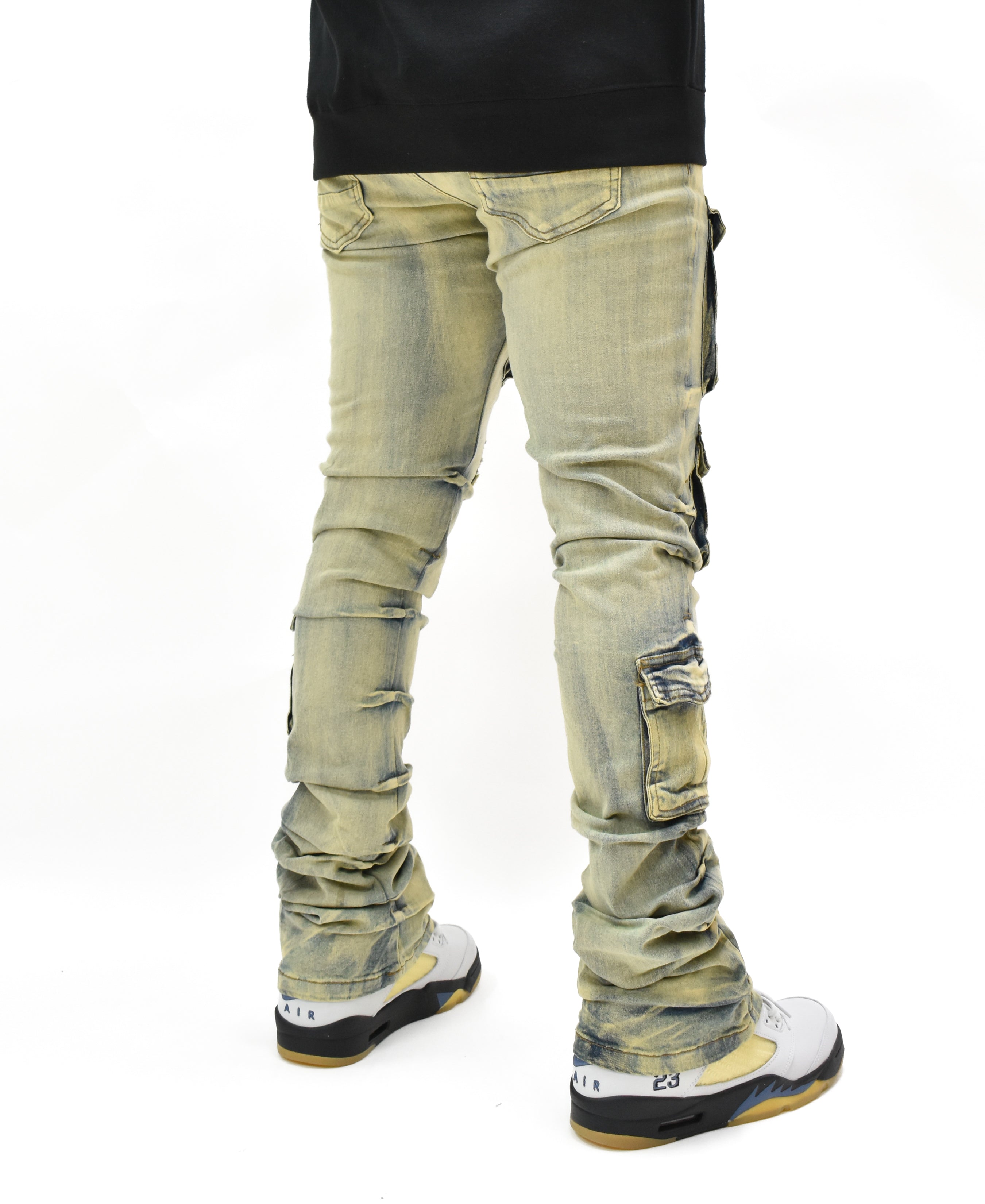 G24002 Cargo Pocket Stacked Denim