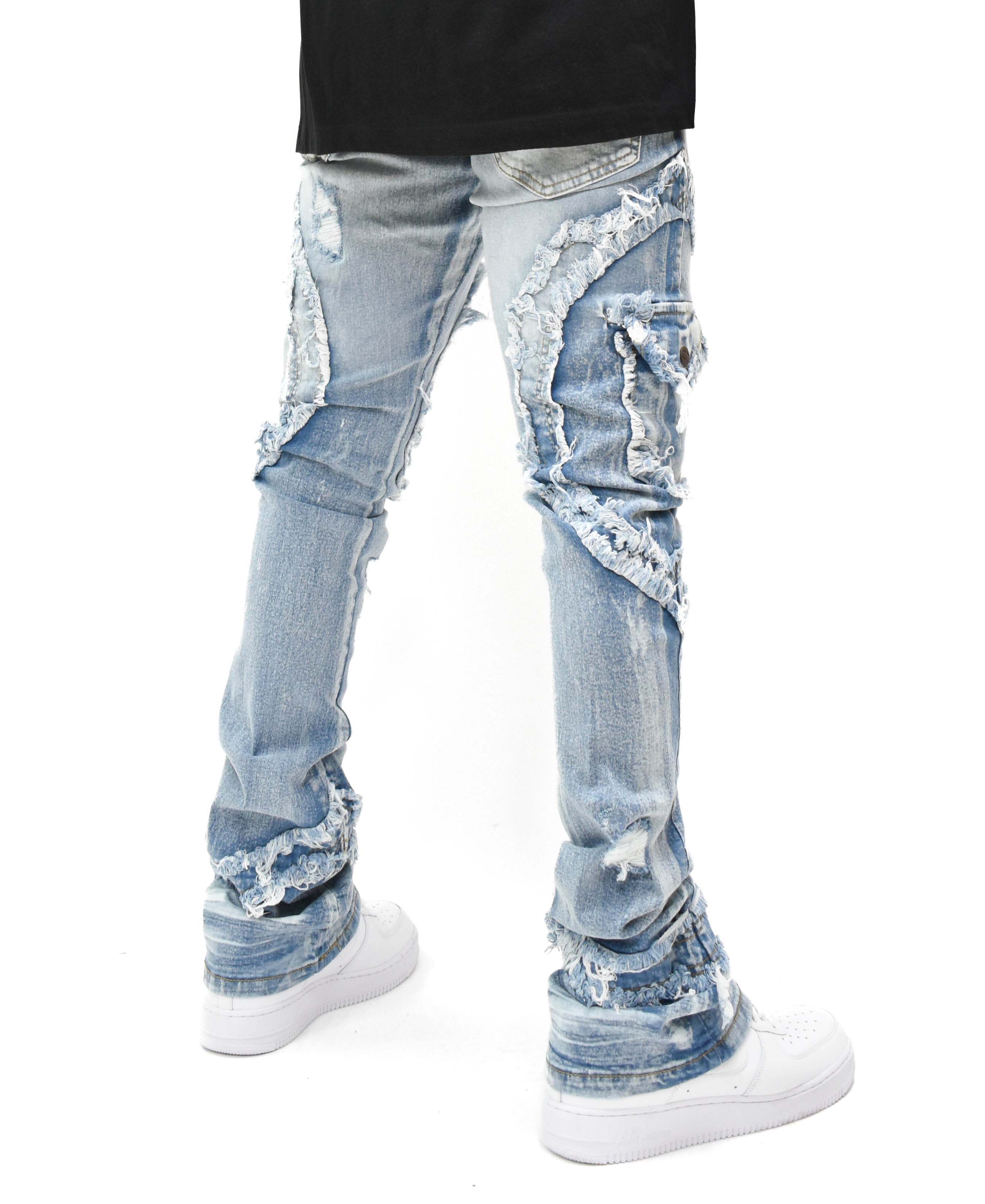 FW33222 Distressed Stacked Denim