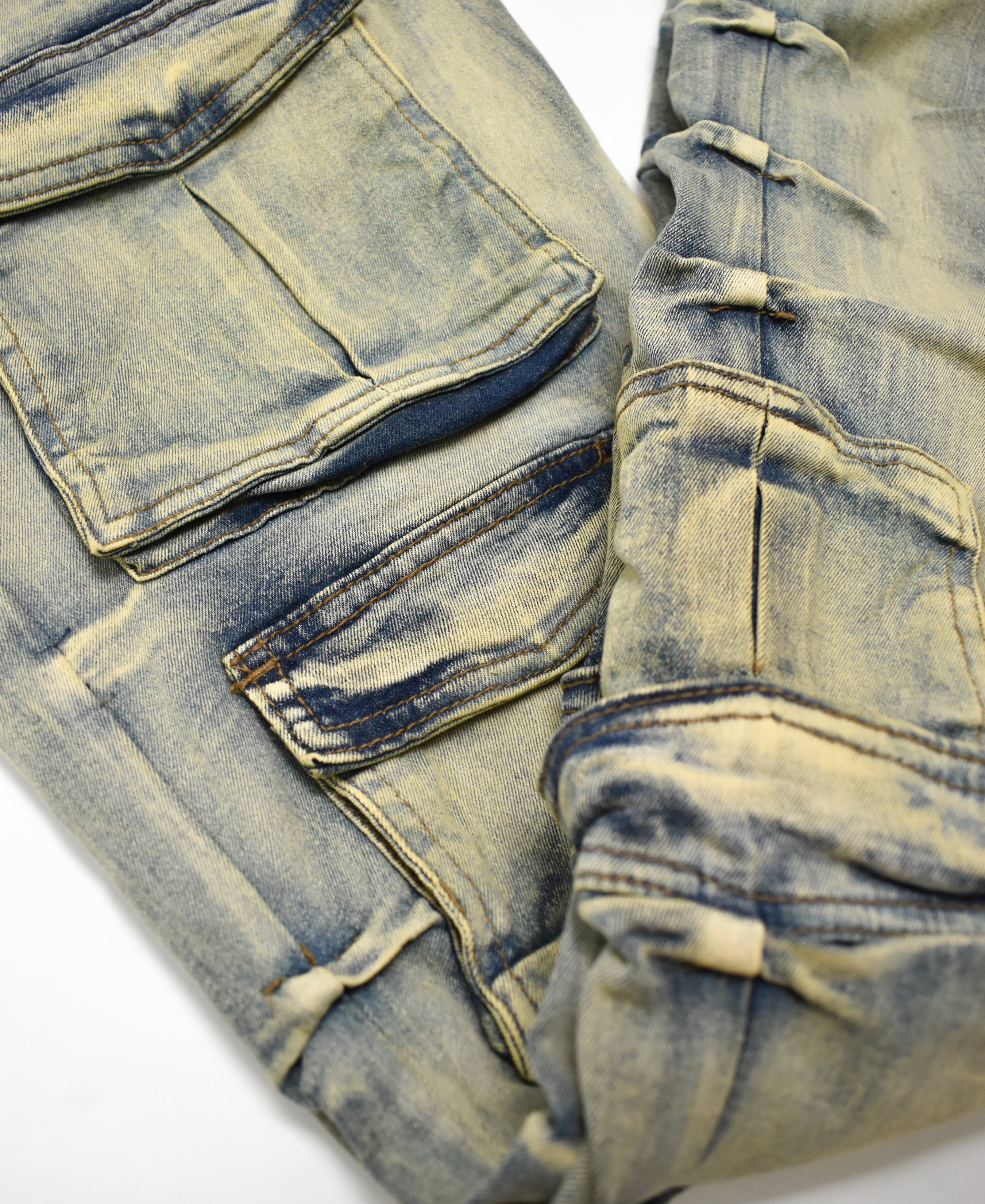 G24002 Cargo Pocket Stacked Denim