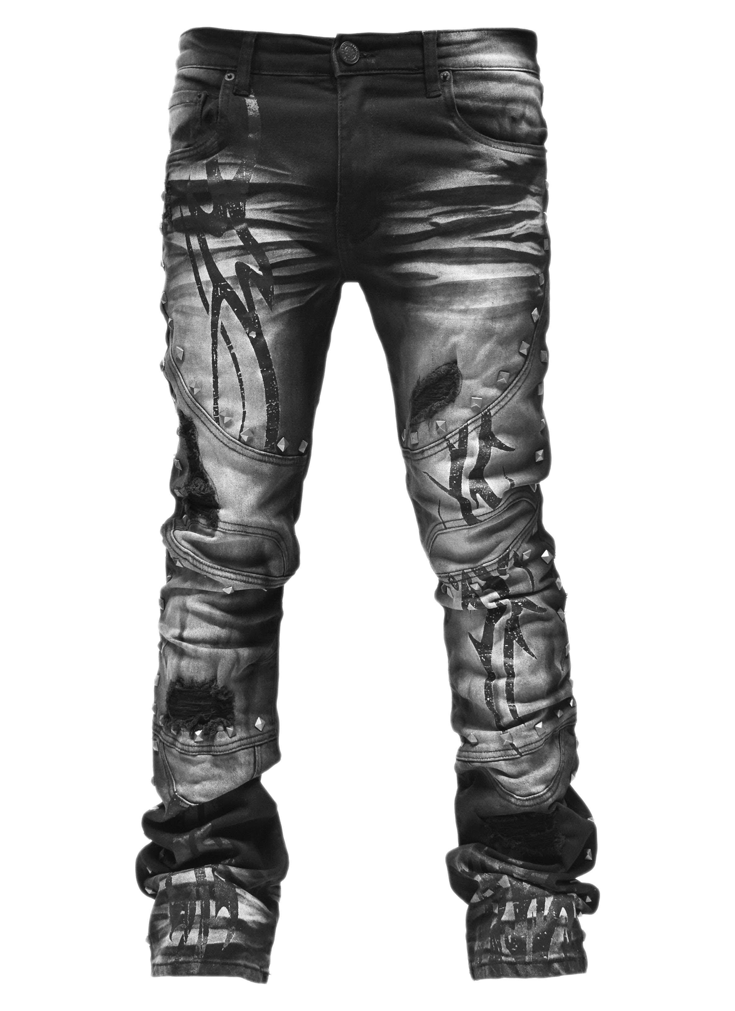 T4131 Stud Flare Denim