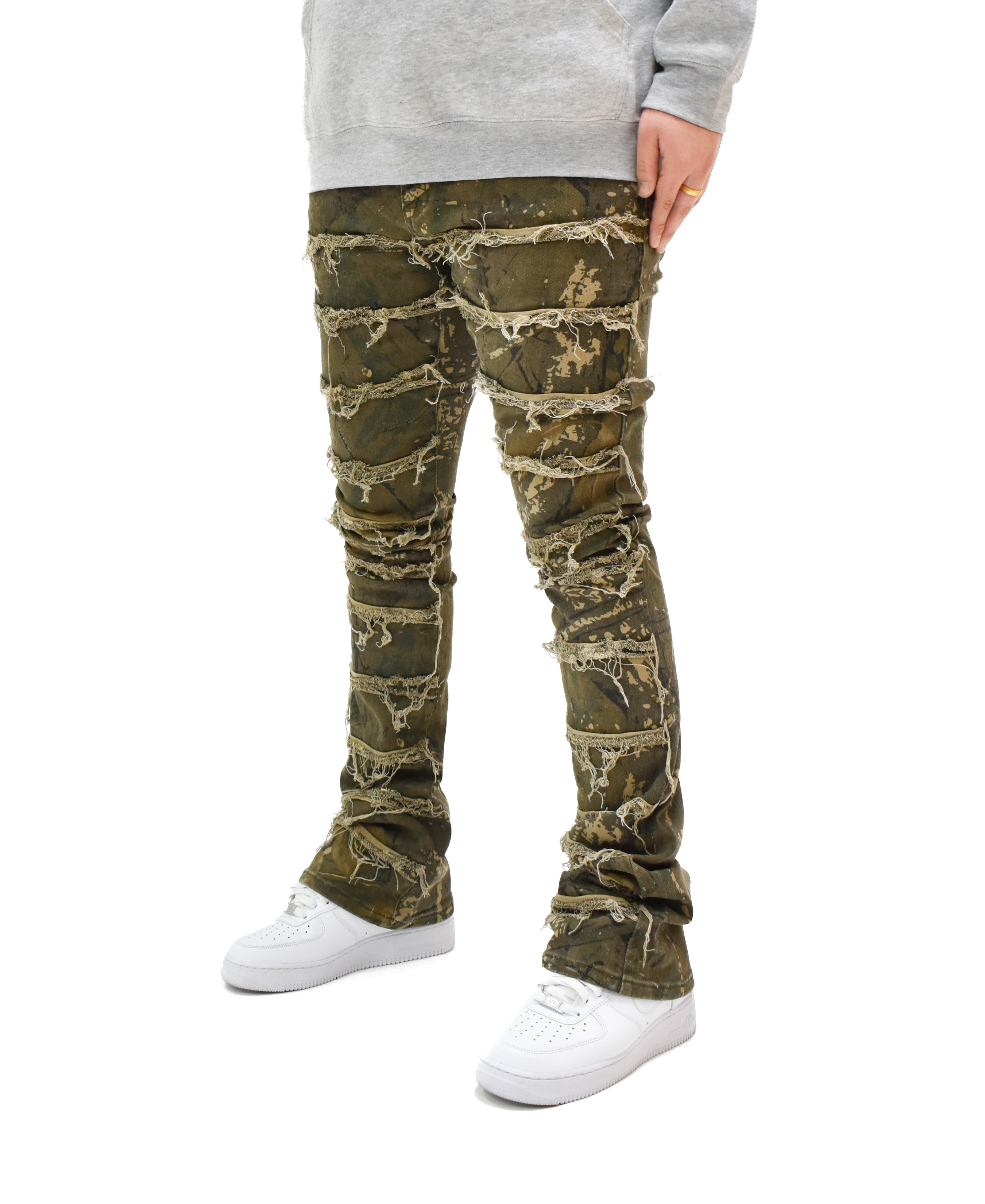 S2107 Distressed Stacked Denim